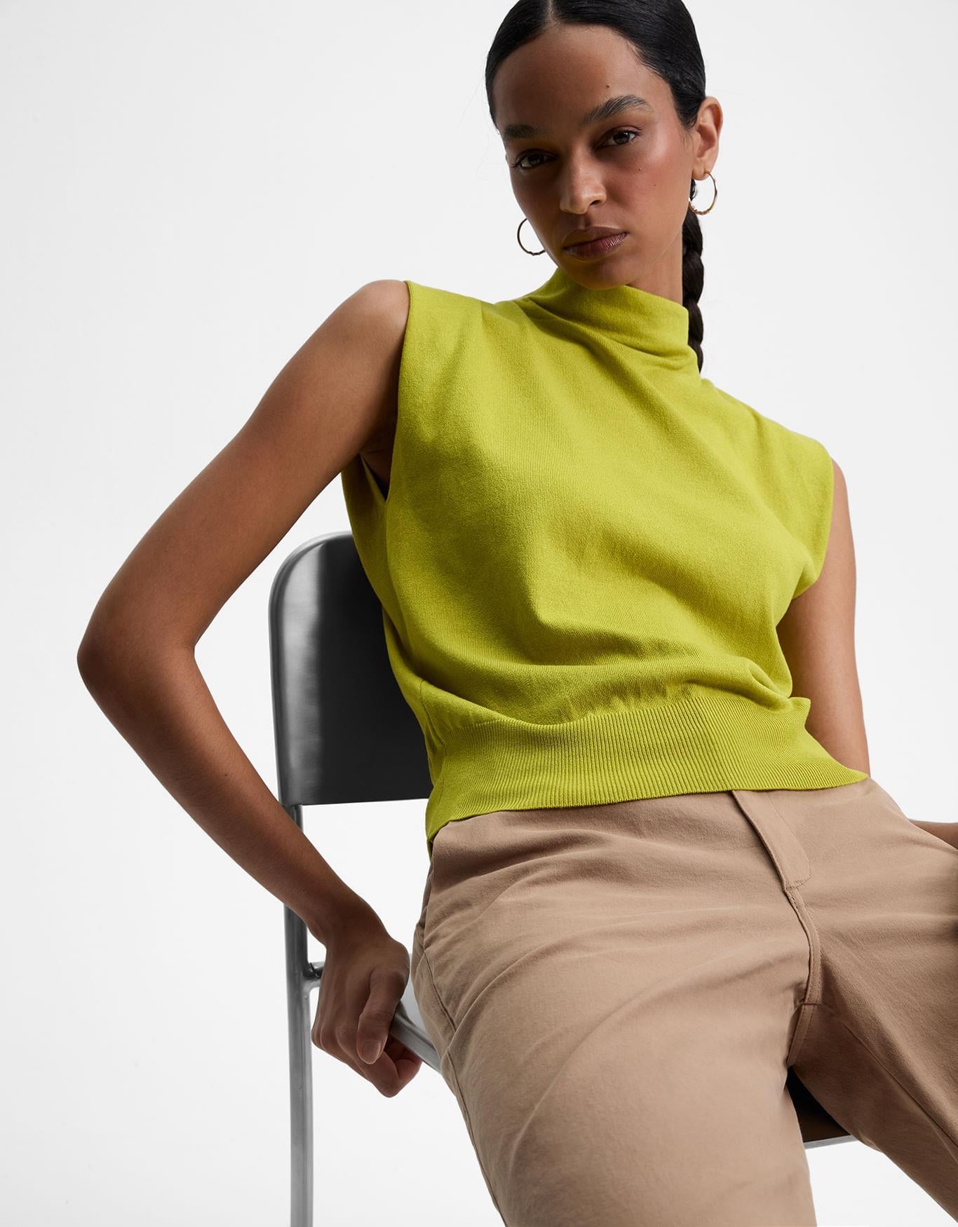 Blusa Tricot Gola Alta