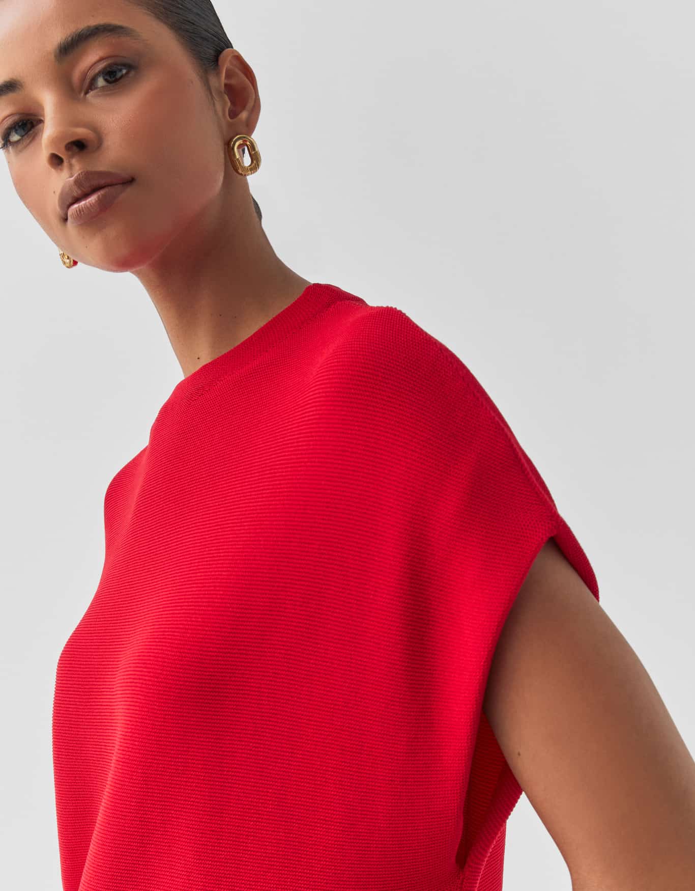 Blusa Tricot Gola Alta Vermelho