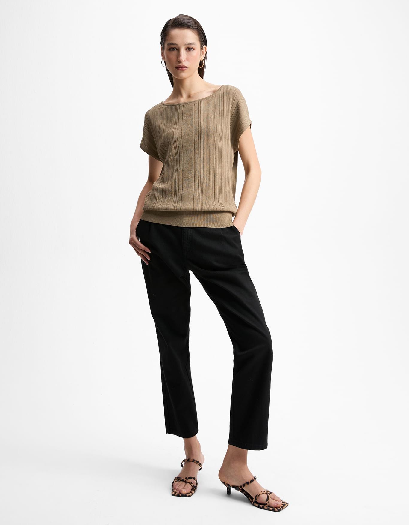 Blusa Tricot Gola Canoa