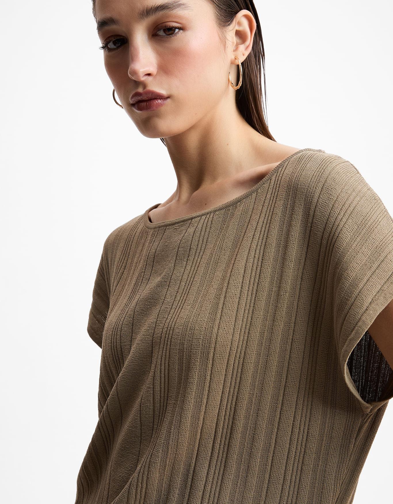 Blusa Tricot Gola Canoa