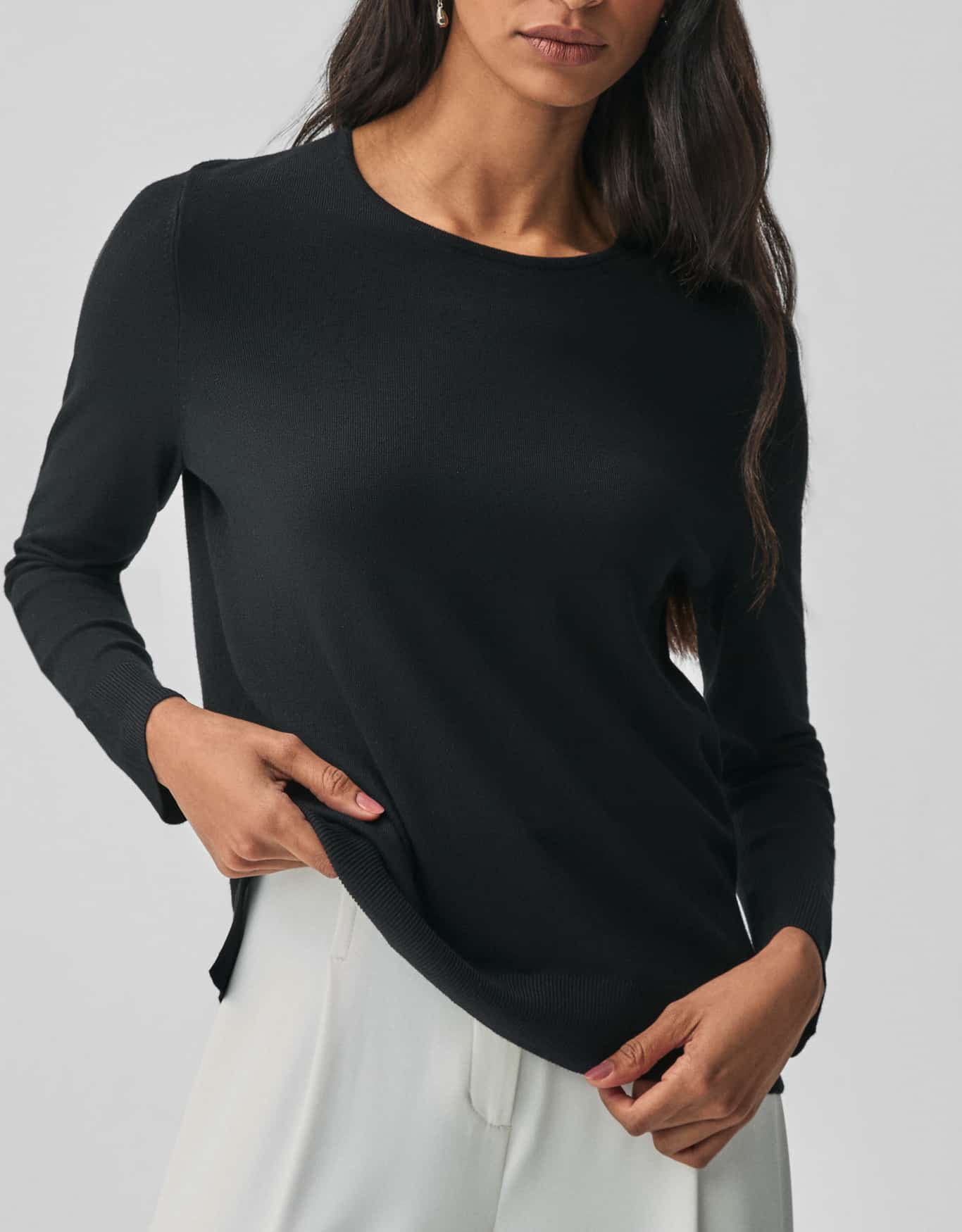 Blusa Tricot Gola Redonda Preto
