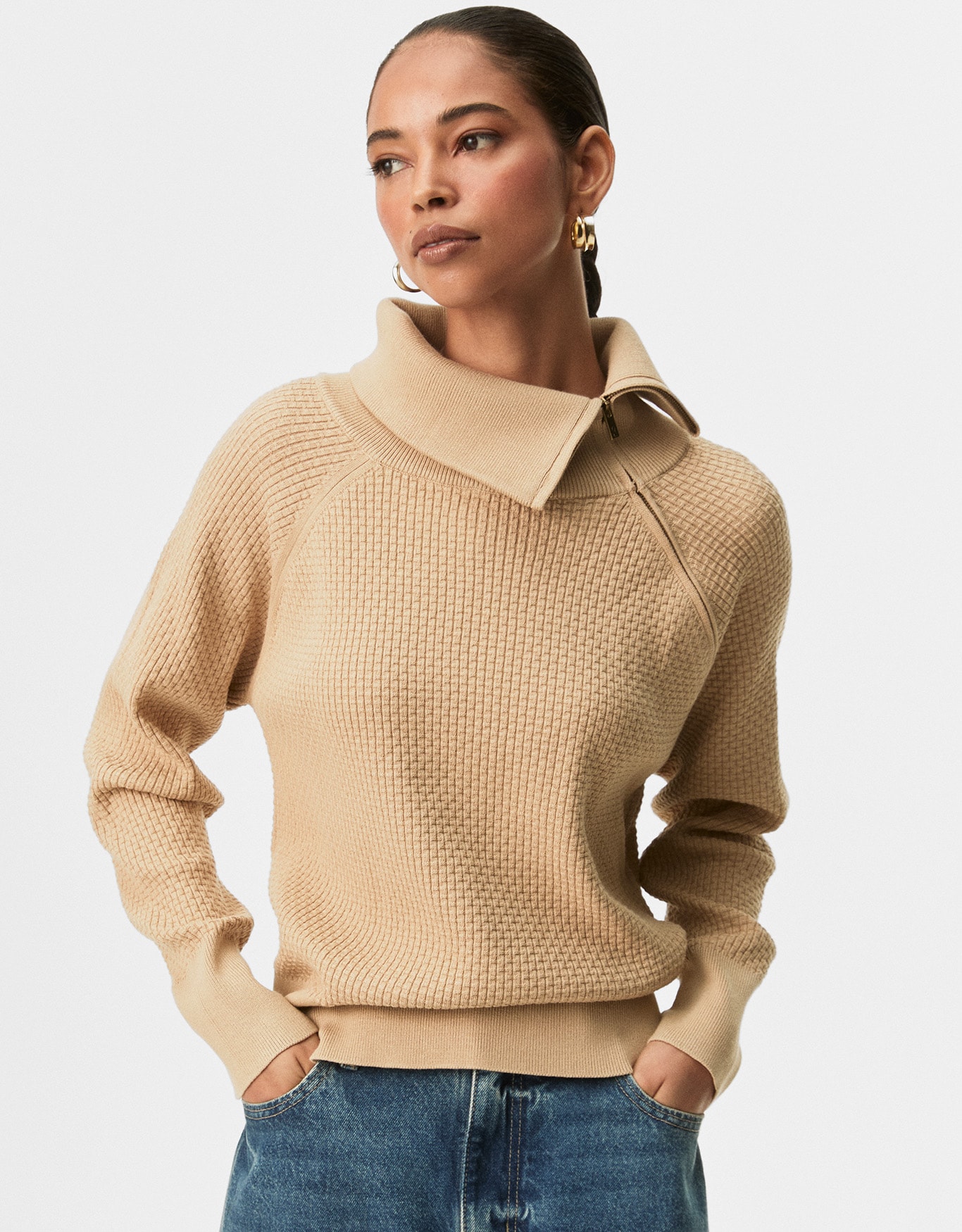 Blusa Tricot Gola Zíper