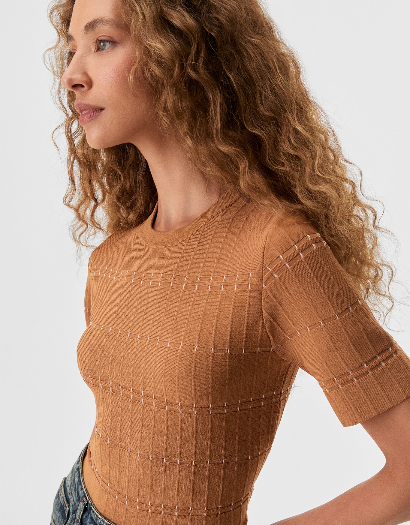 Blusa Tricot Listra Pontilhada