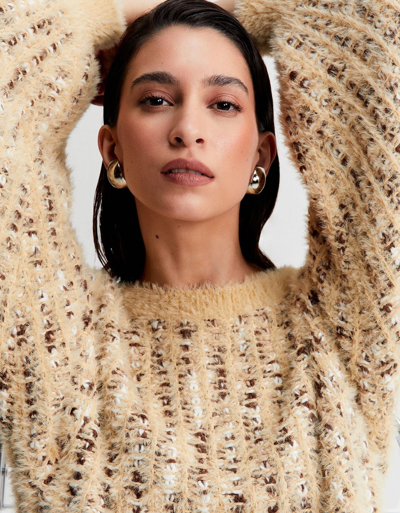 Blusa Tricot Mescla Pelinhos