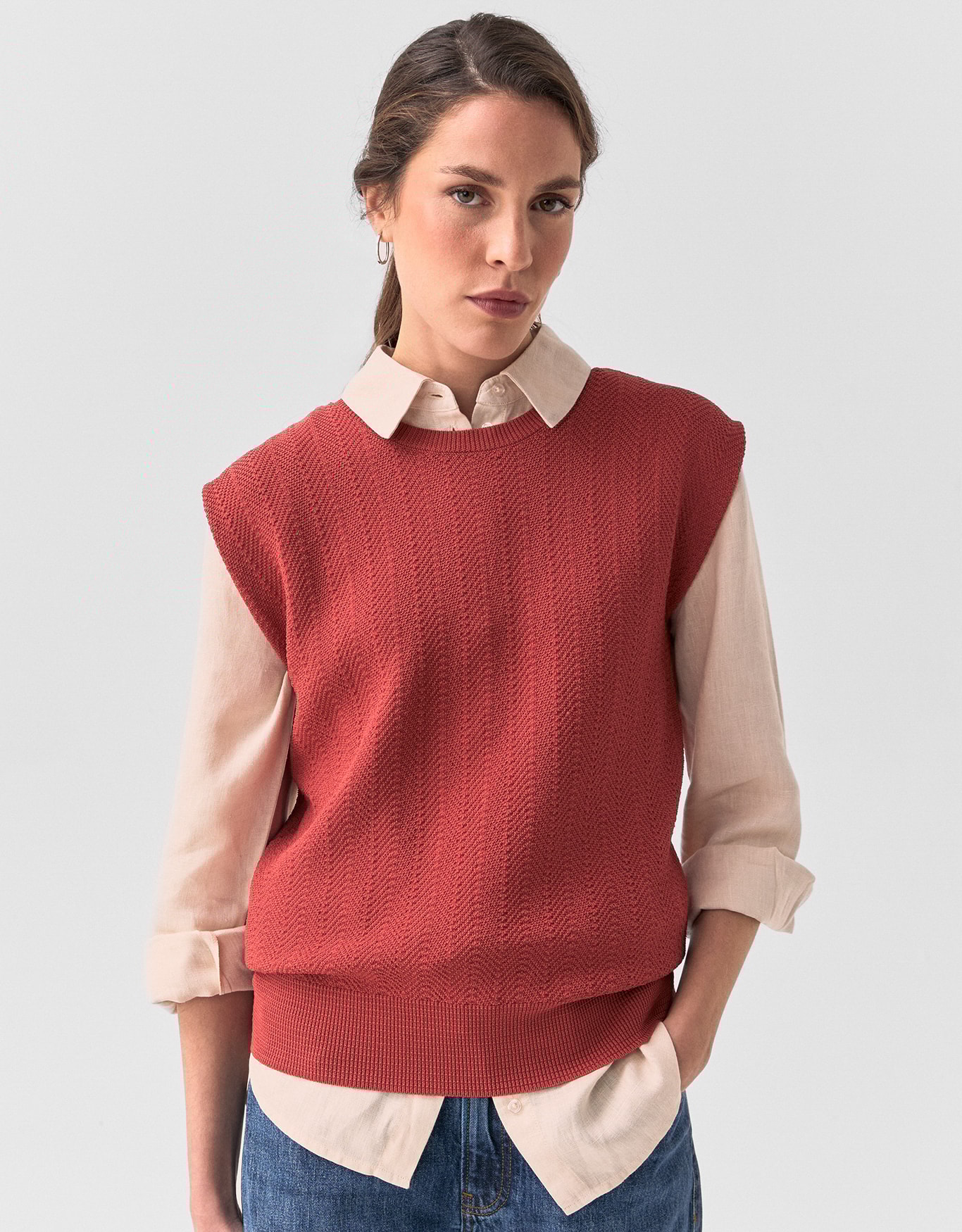 Blusa Tricot Muscle Textura Laranja