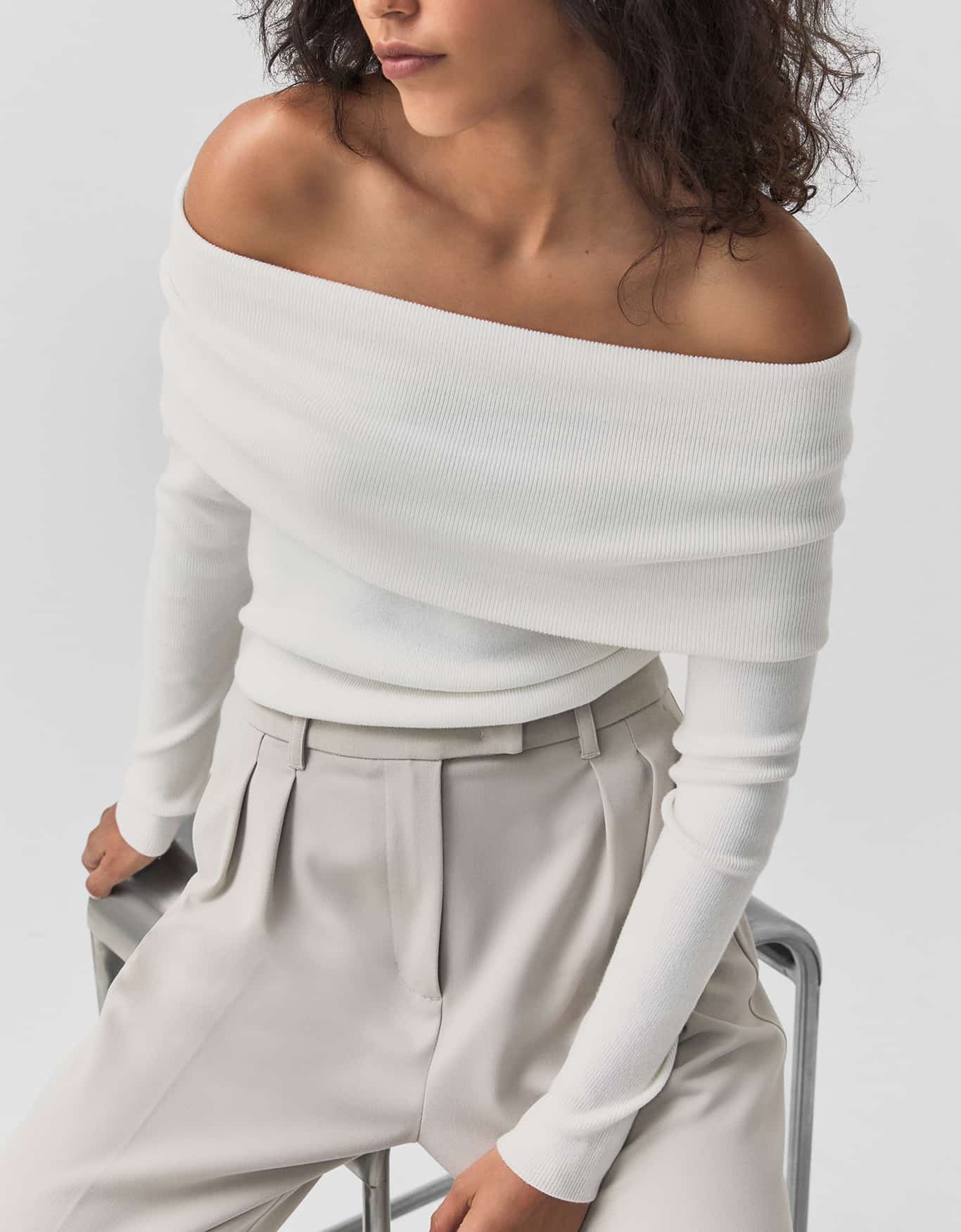 Blusa Tricot Ombro a Ombro