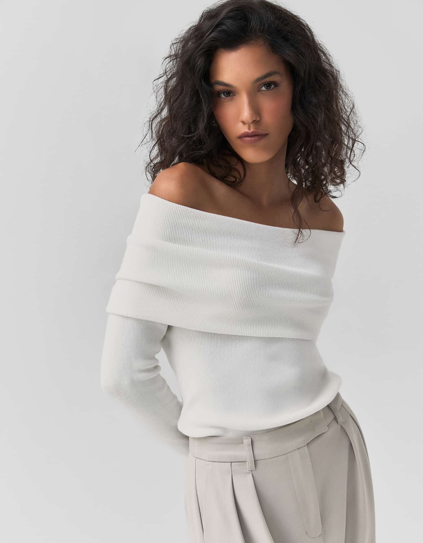 Blusa Tricot Ombro a Ombro