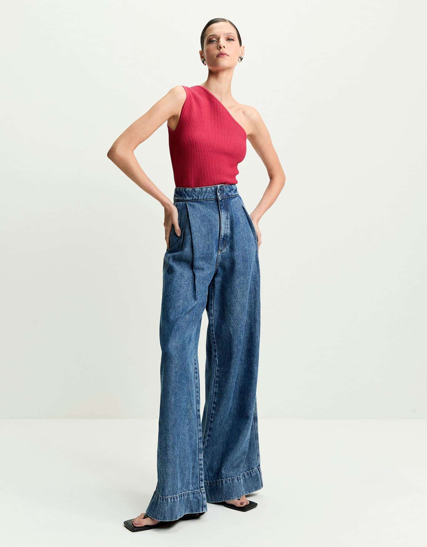 Blusa Tricot Ombro Único