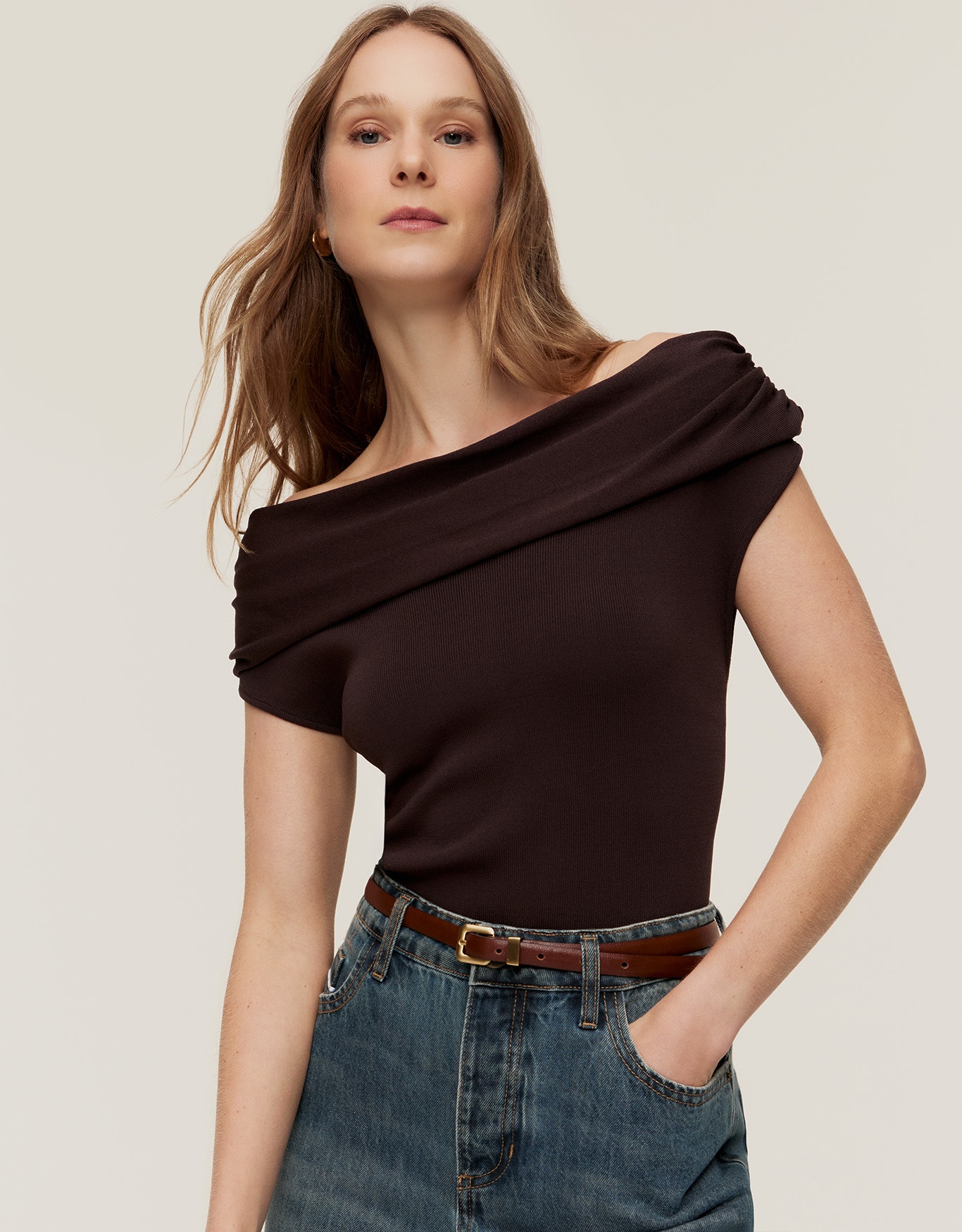 Blusa Tricot Pala Drapeados