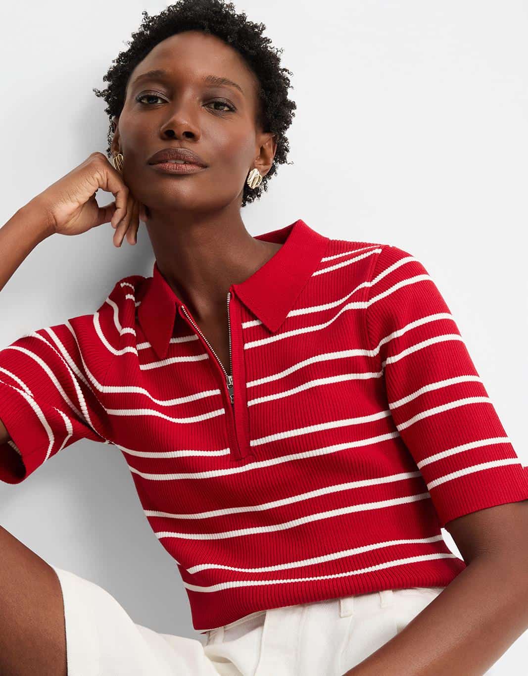 Blusa Tricot Polo Listrada