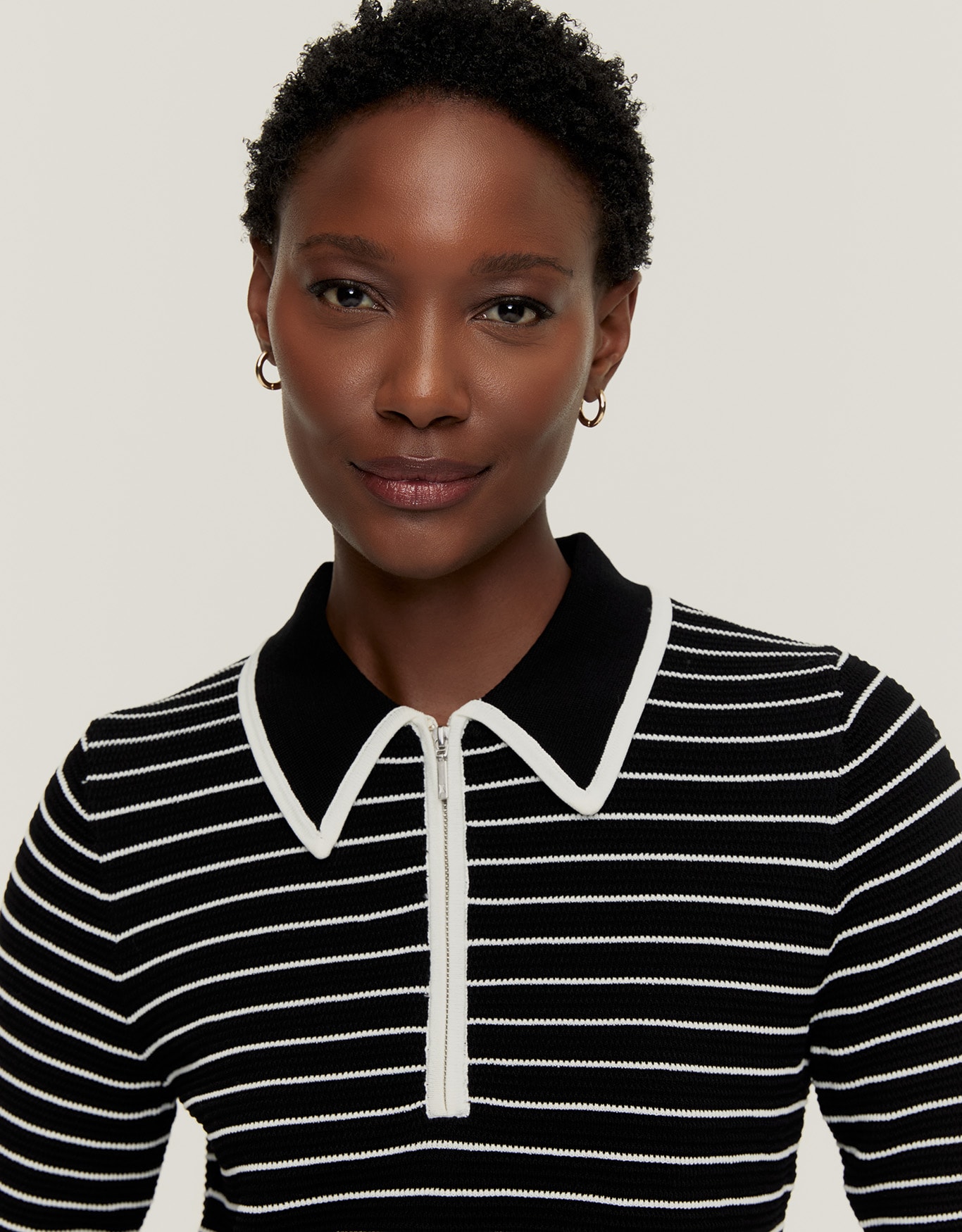 Blusa Tricot Polo Listrada