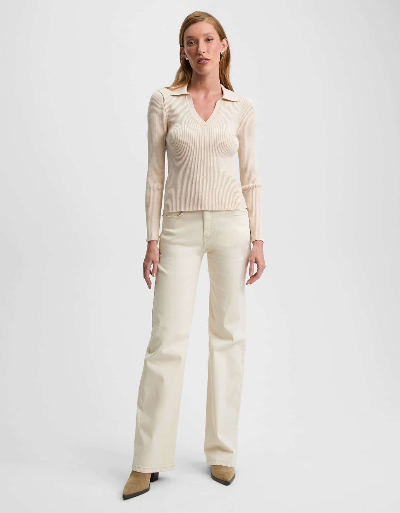 Blusa Tricot Polo Manga Longa