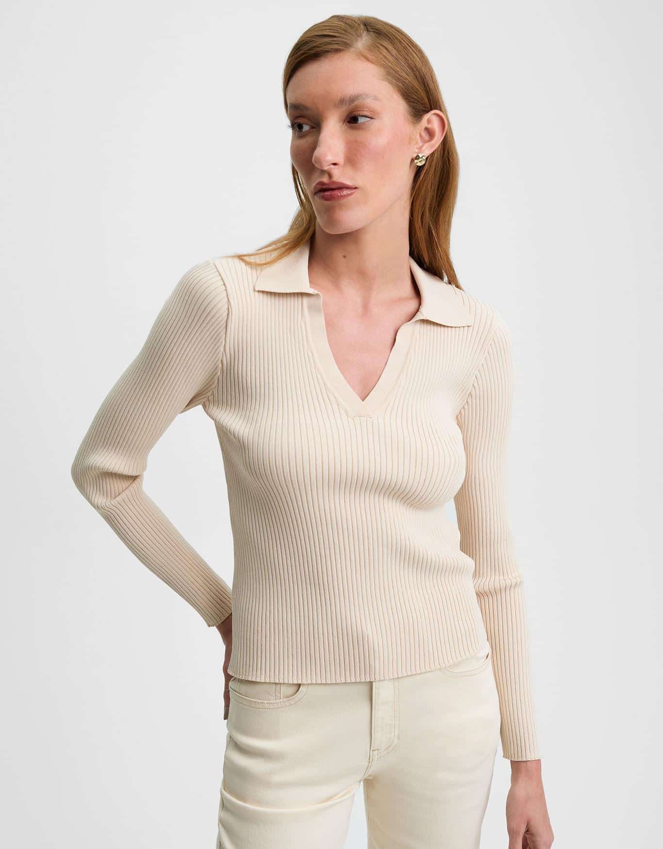 Blusa Tricot Polo Manga Longa