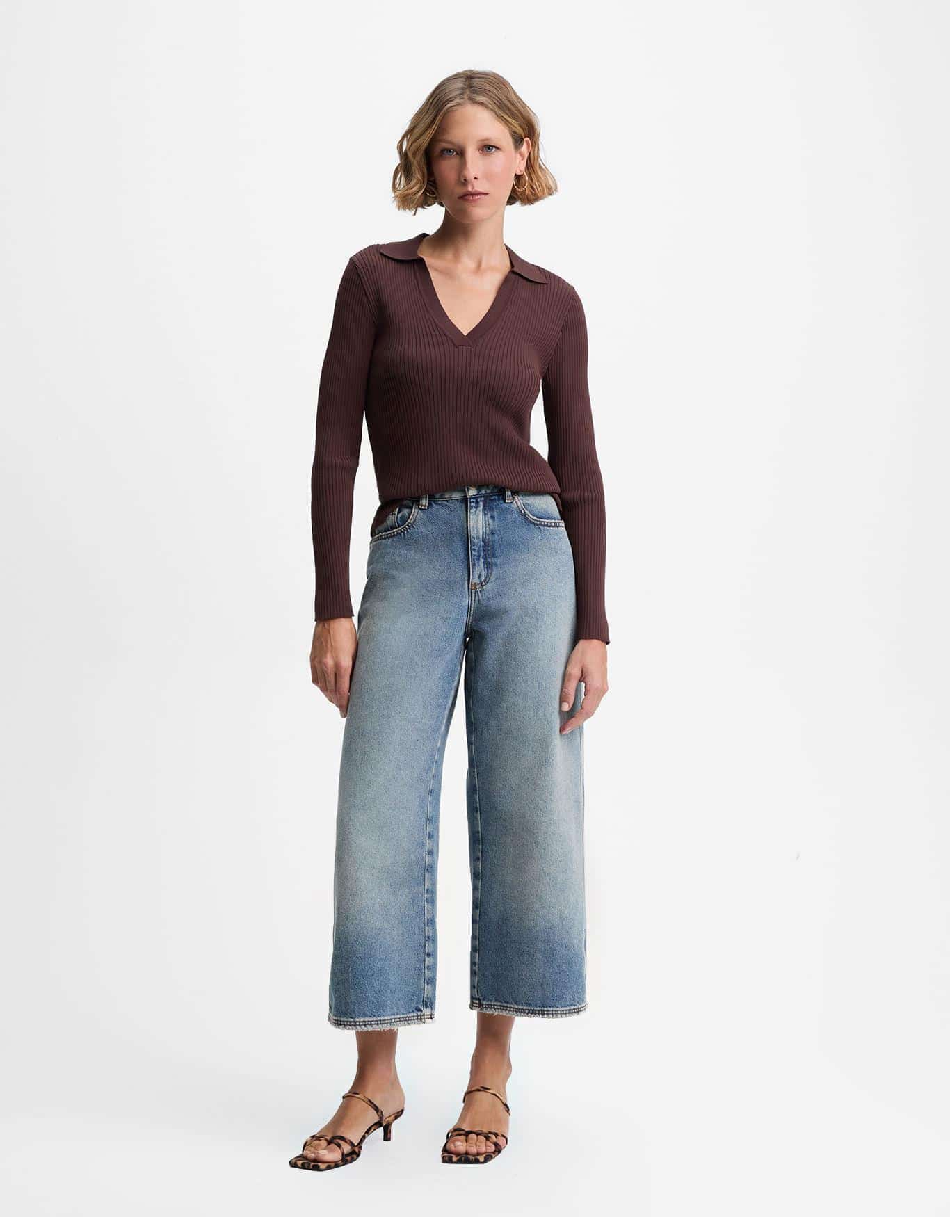 Blusa Tricot Polo Manga Longa