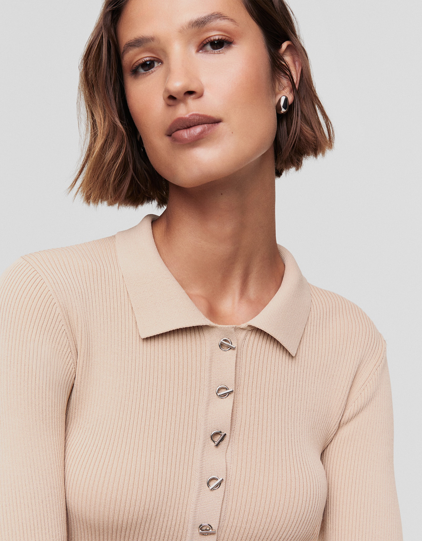 Blusa Tricot Polo Manga Longa