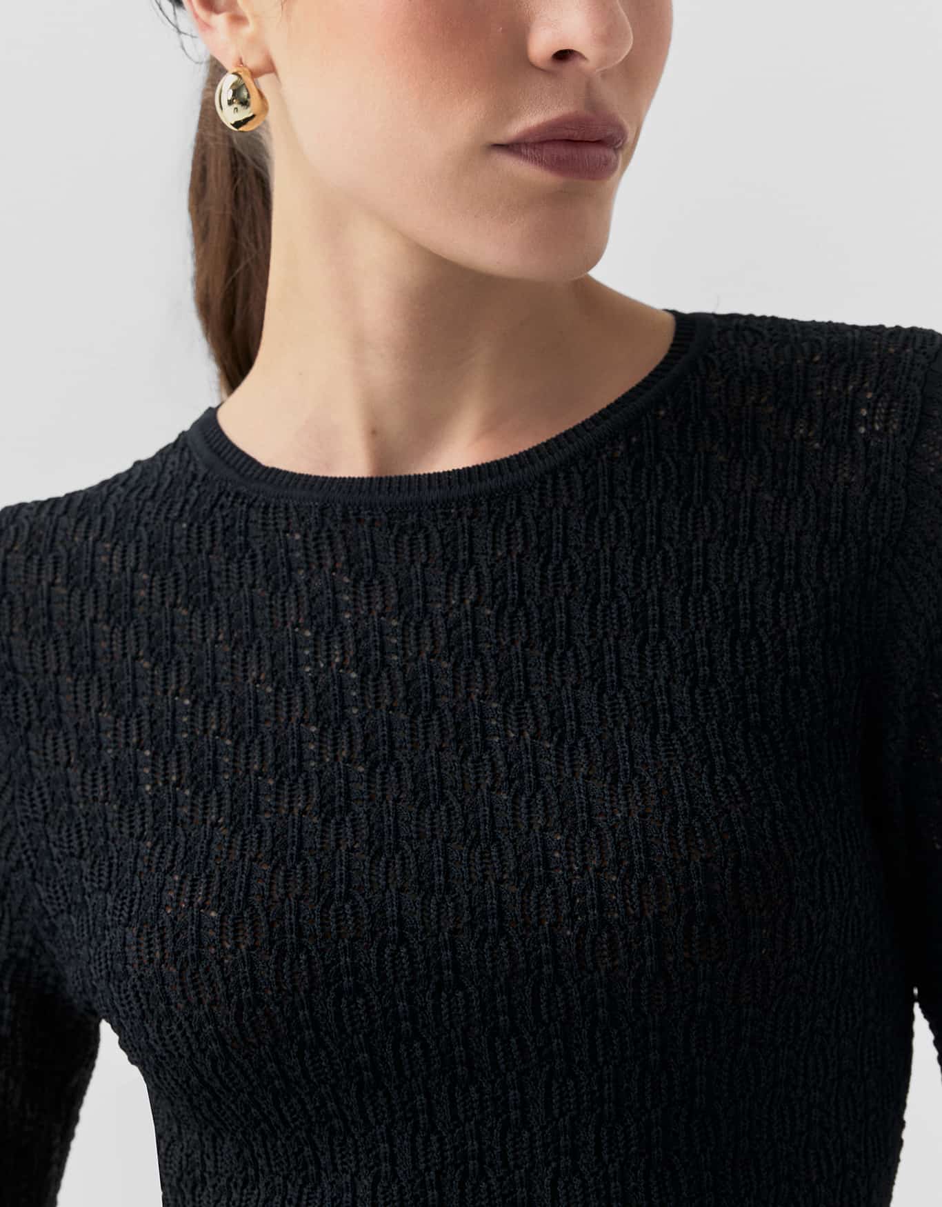 Blusa Tricot Segunda Pele Preta