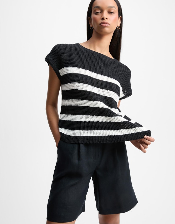 Shoulder — Blusa Tricot Texura Listra