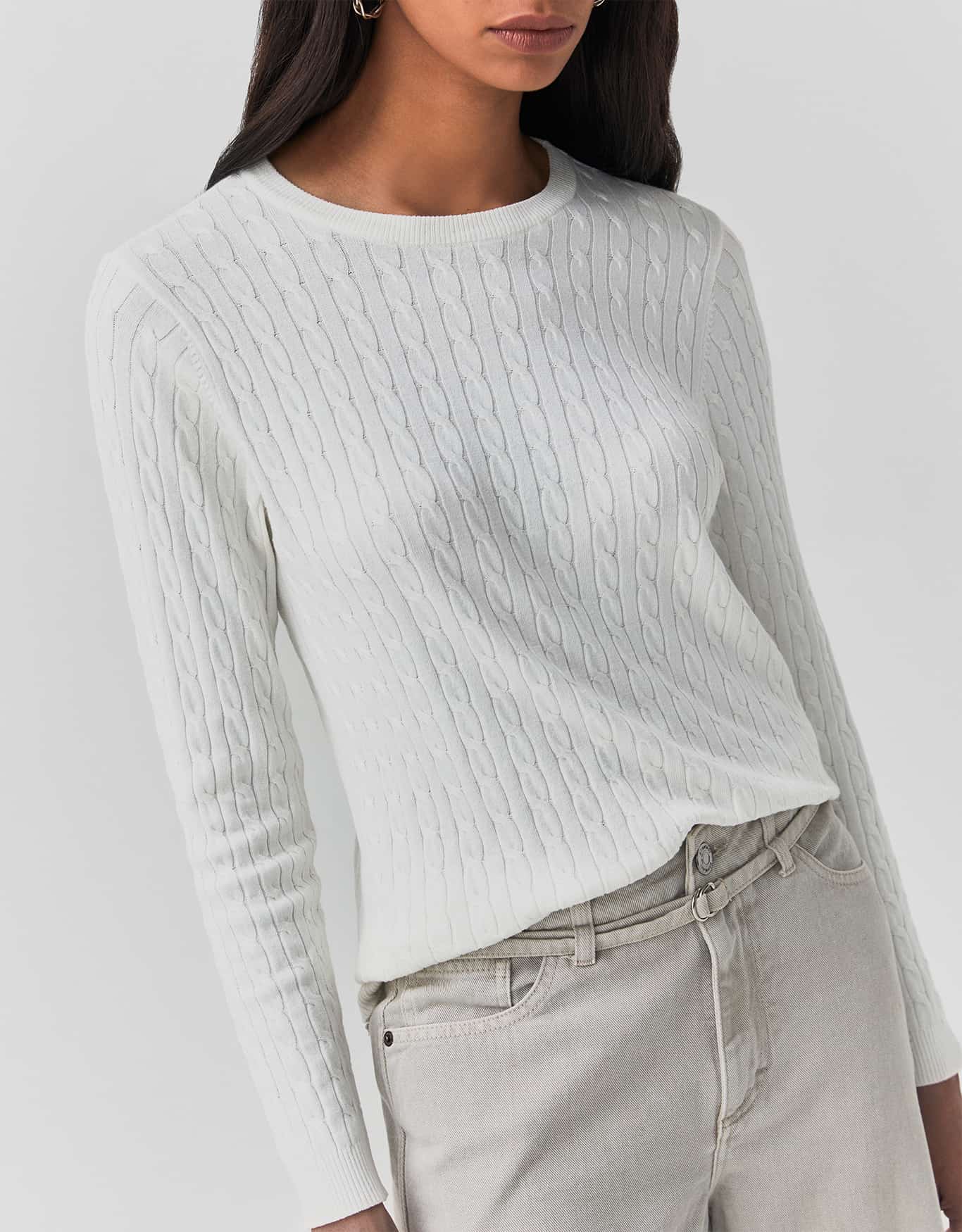 Blusa Tricot Trançada Manga Longa