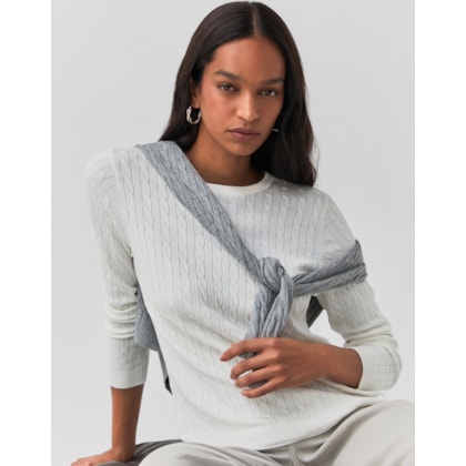 Blusa Tricot Trançada Manga Longa