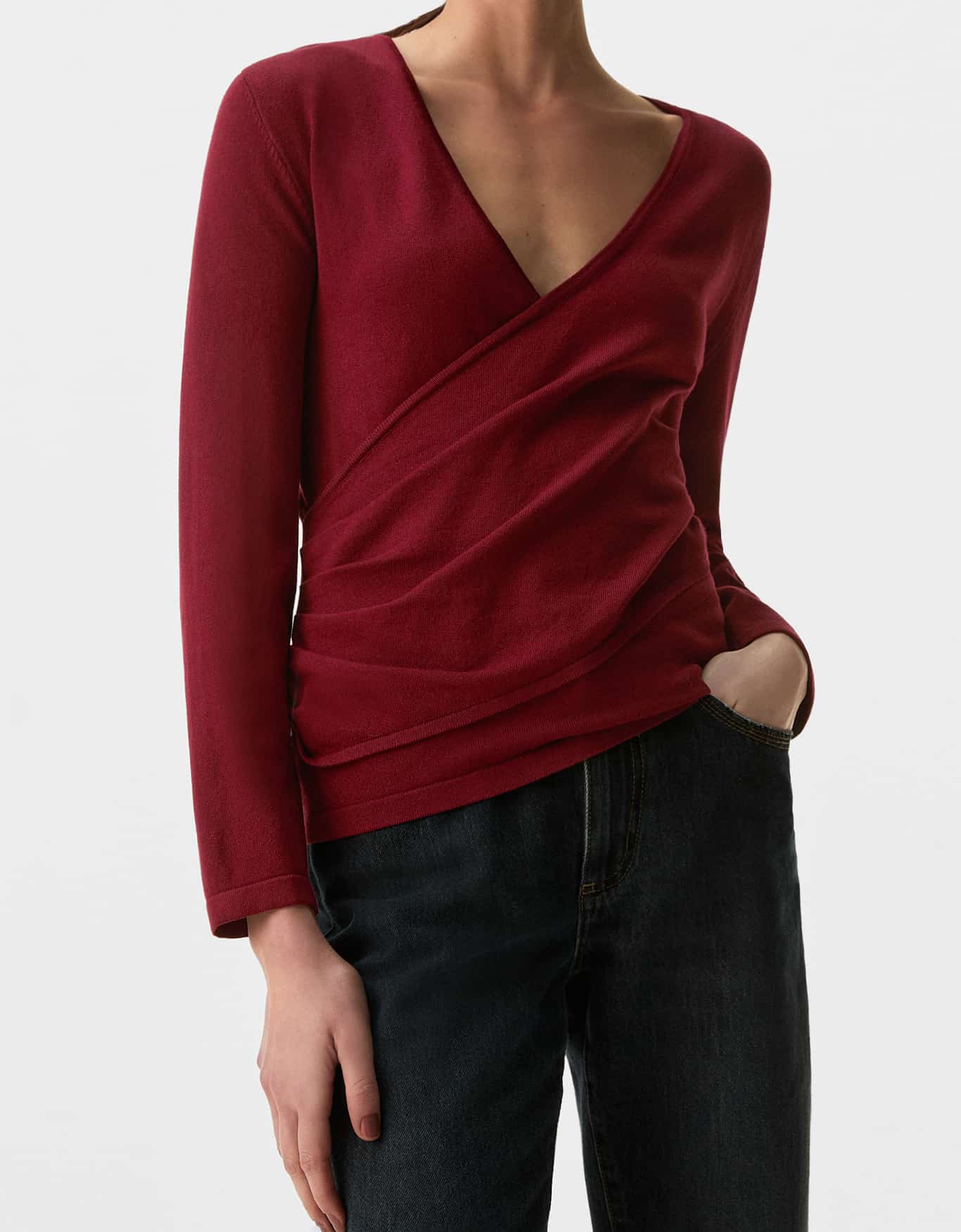 Blusa Tricot Transpasse Pregas