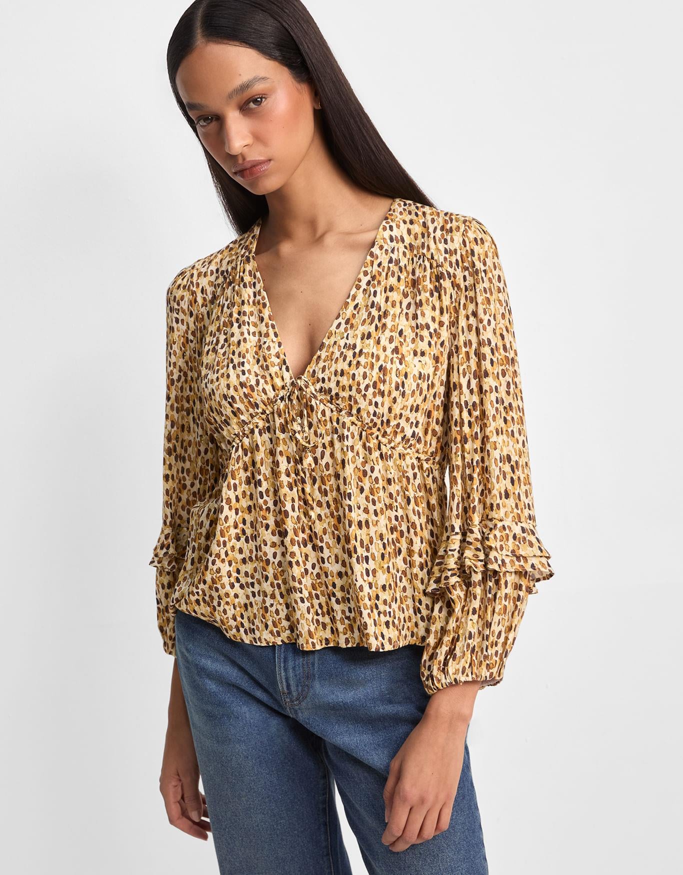 Blusa Viscose Poá Lurex