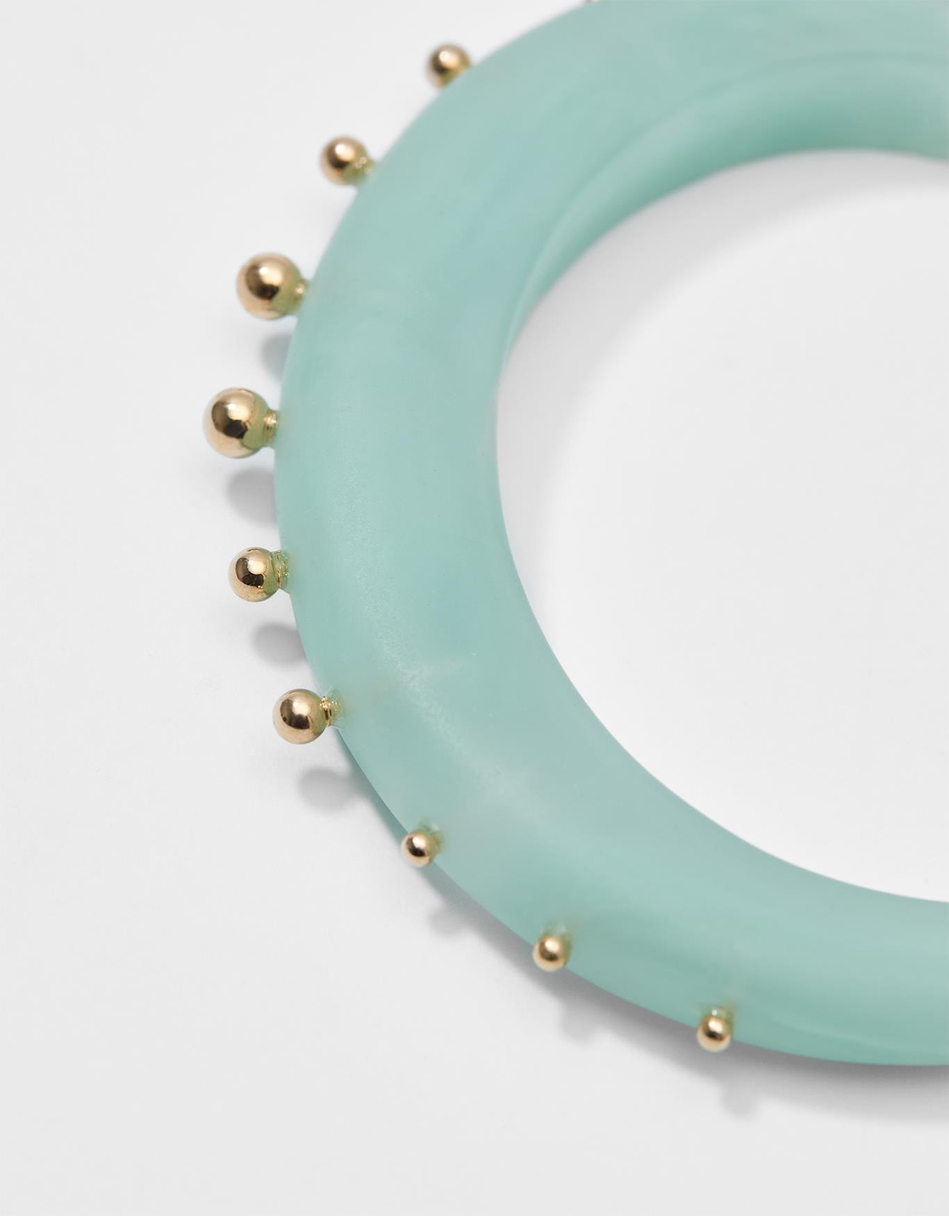 Bracelete Resina Bolinhas Metal