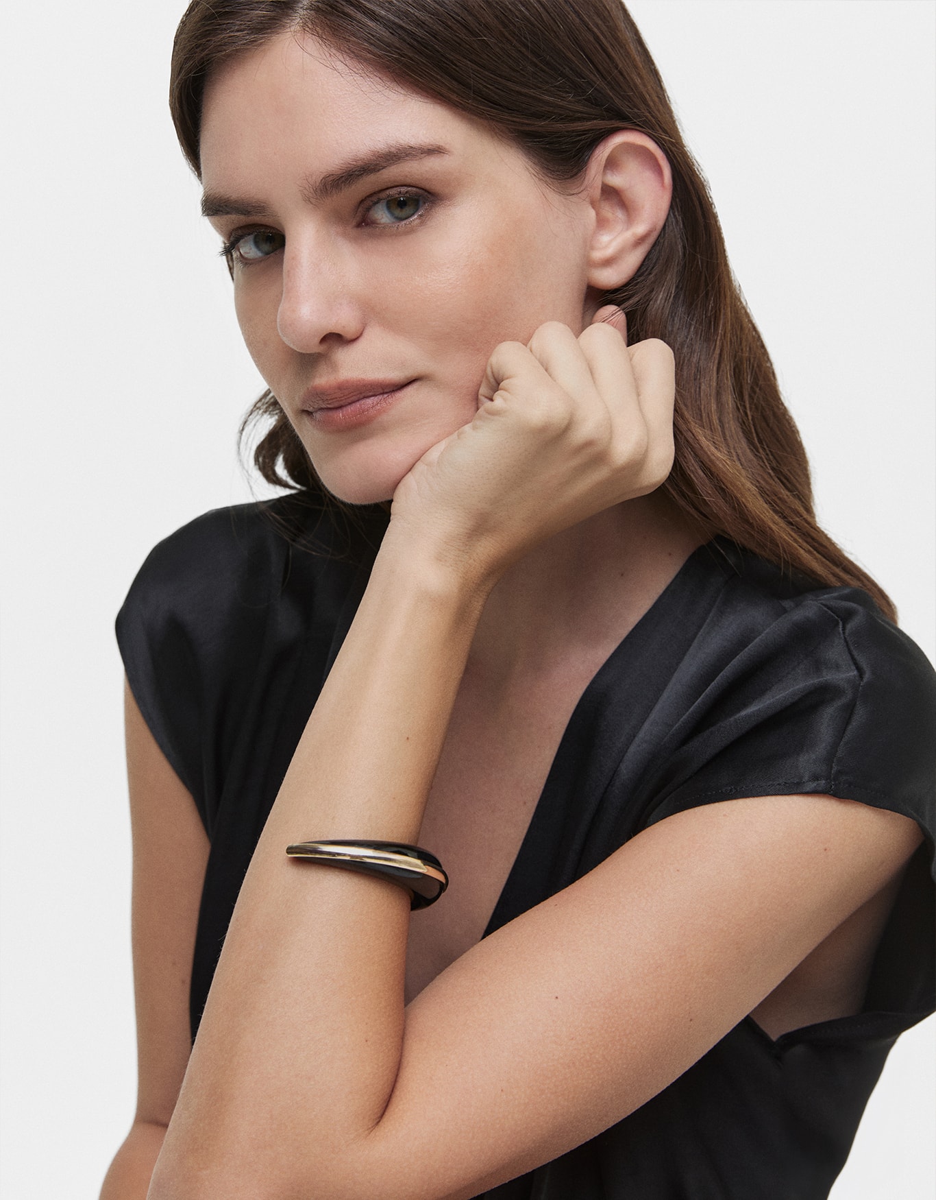 Bracelete Resina Faixa Metal