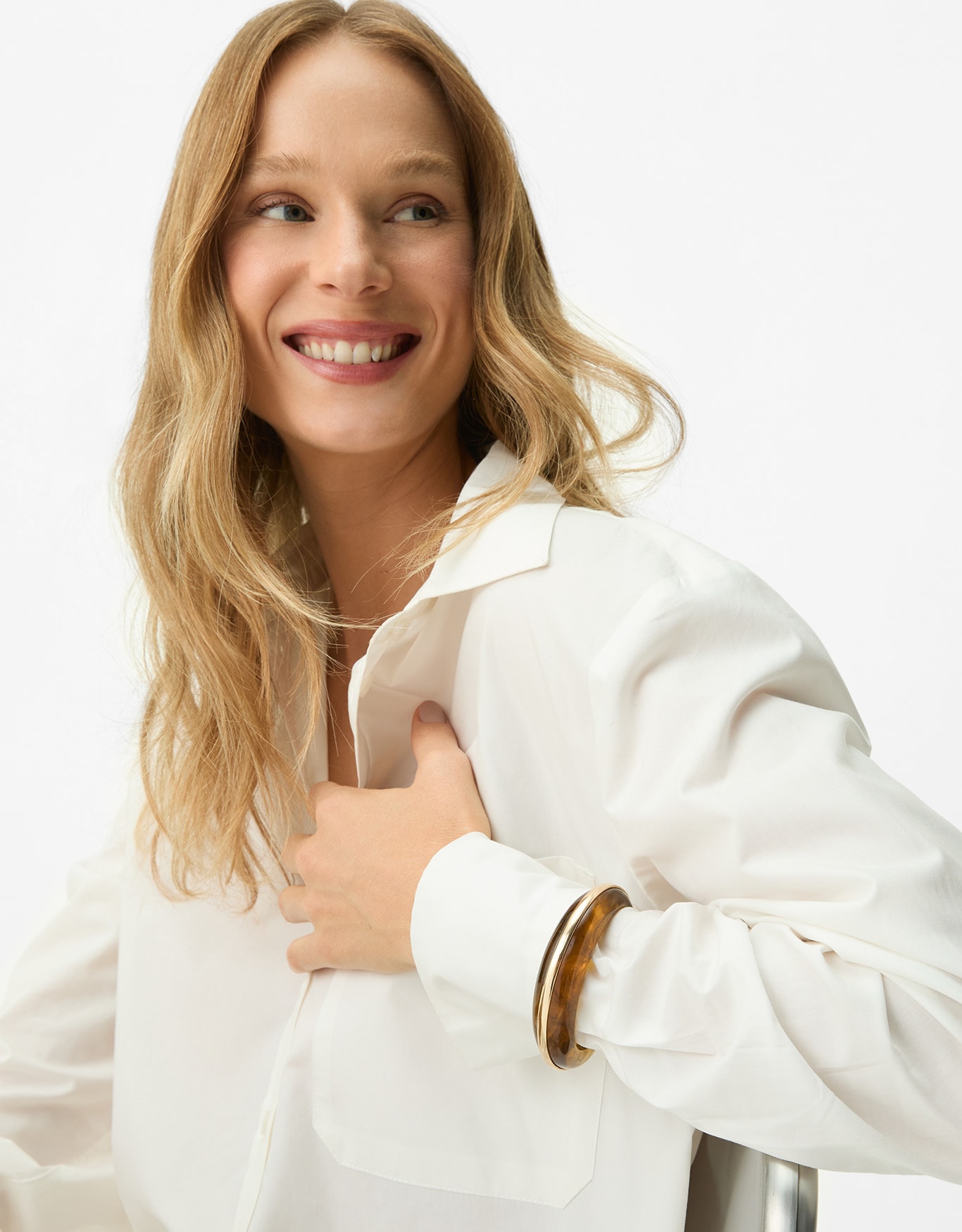 Bracelete Resina Haste Metal