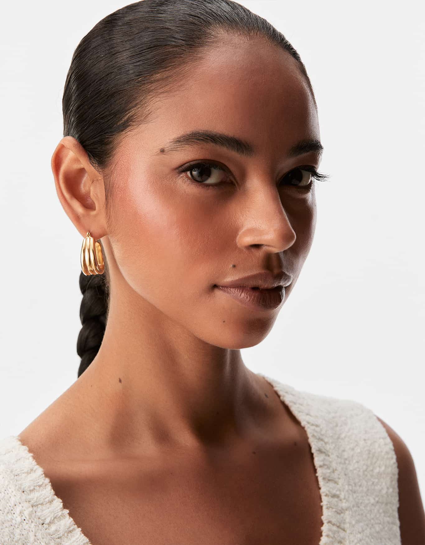 Brinco Argola Oval Ranhuras