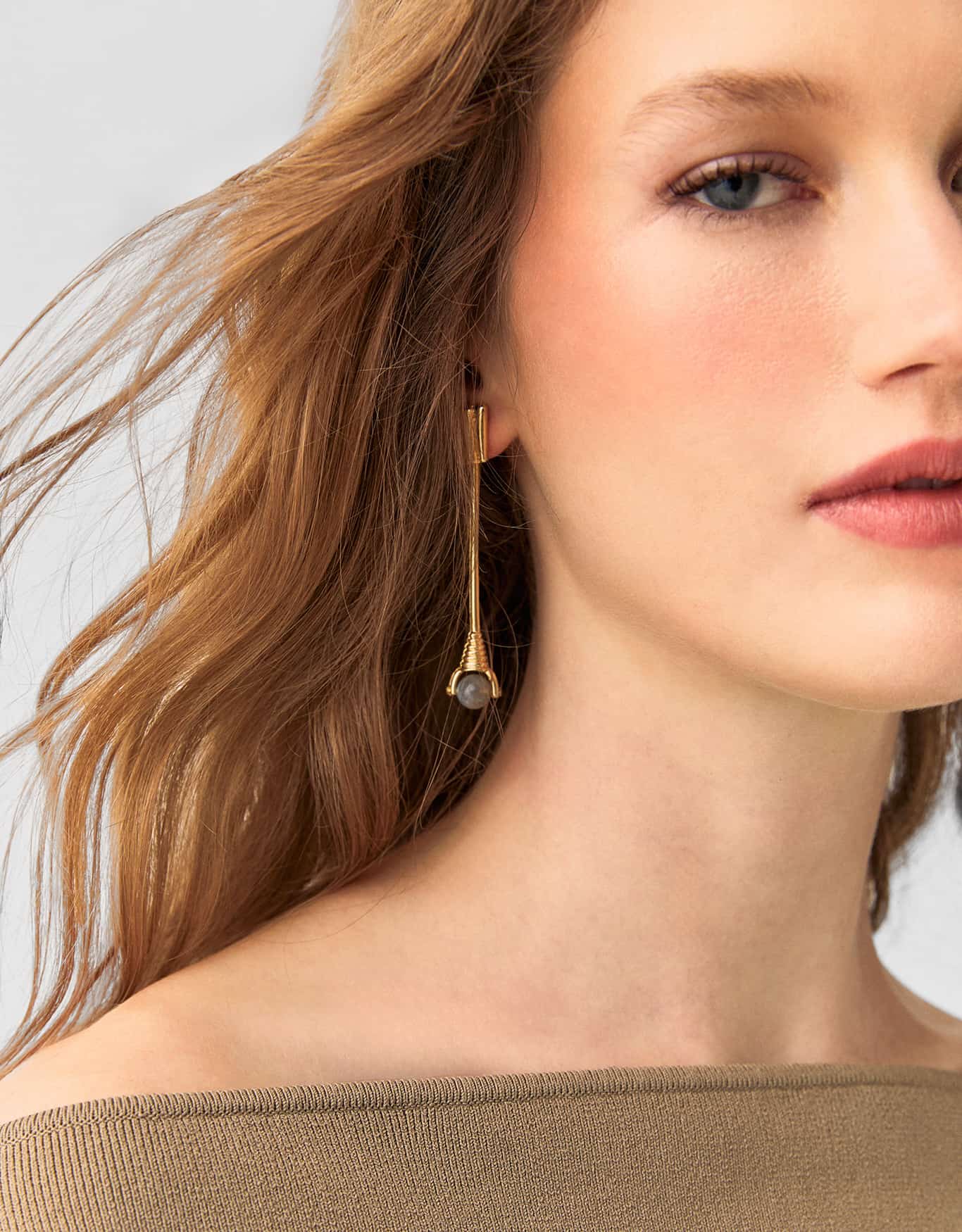 Brinco Modular Pingente Pedra Natural