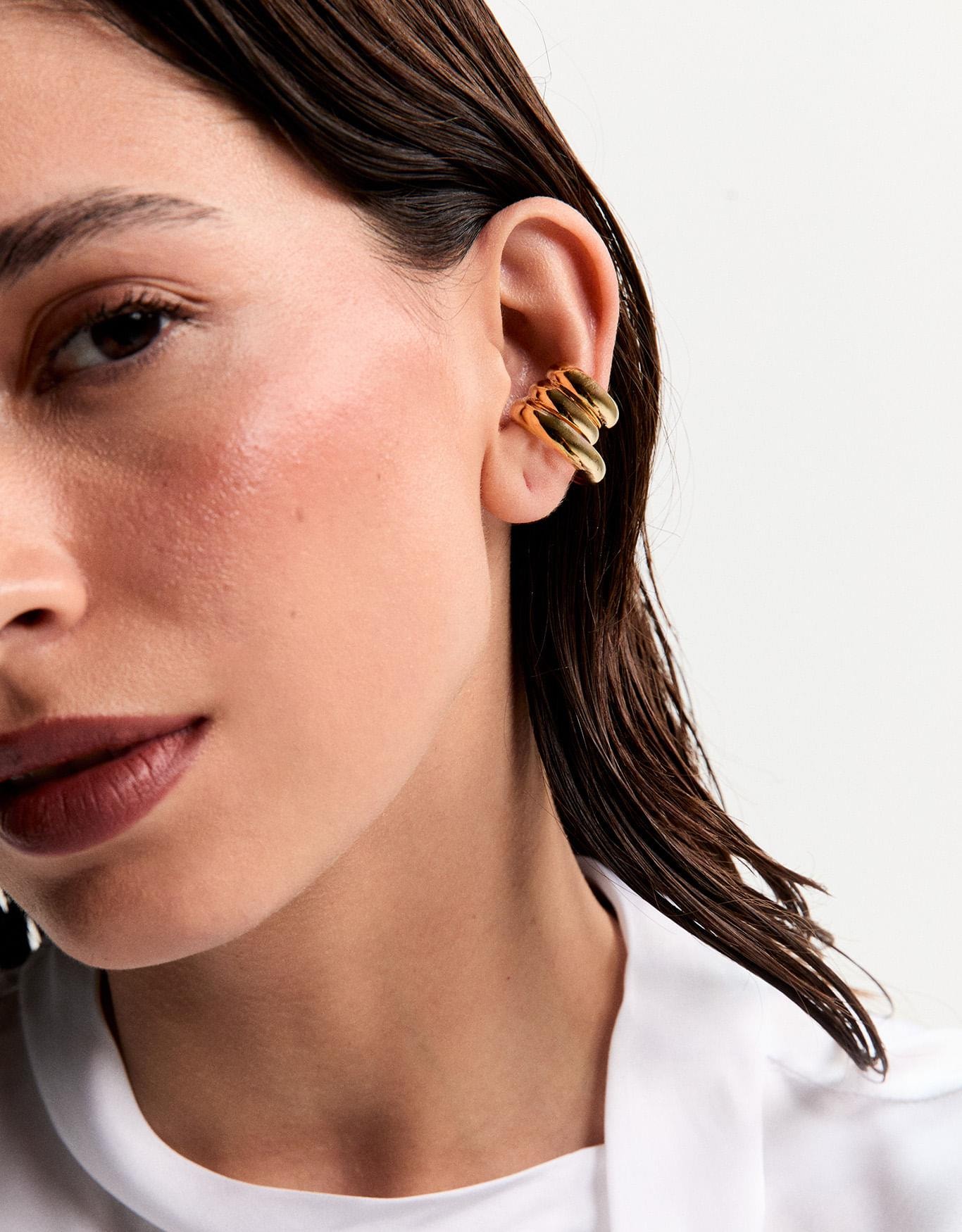 Brinco Piercing Argolas Dourado