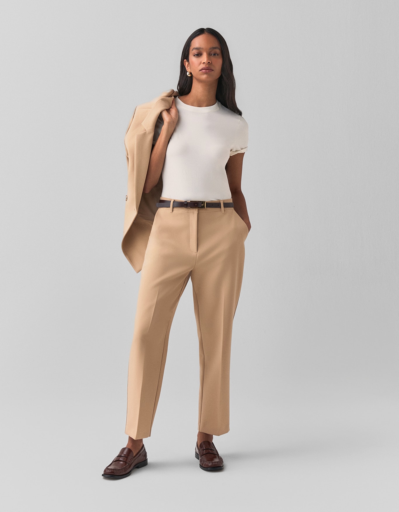 Calça Afunilada Alfaiataria Khaki