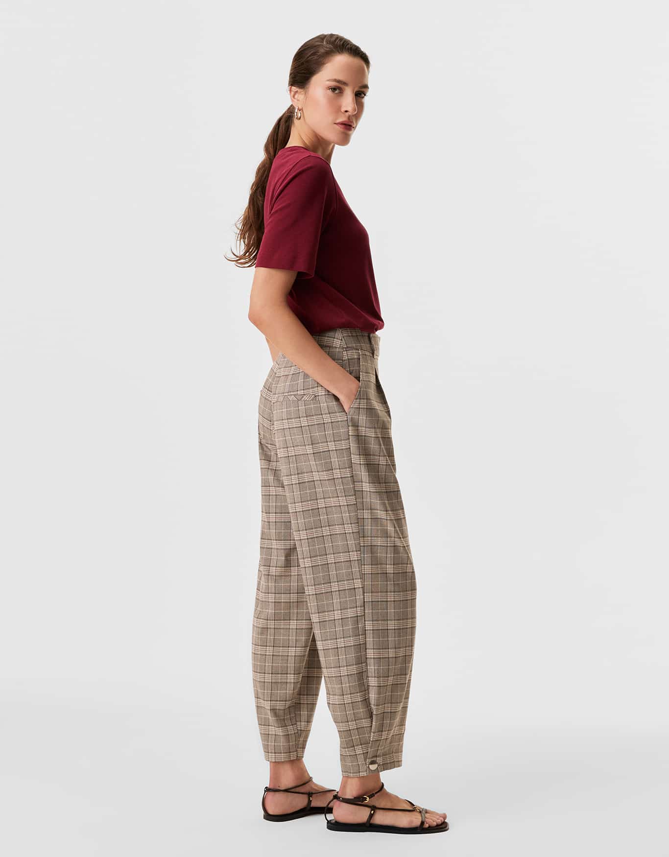 Calça Baggy Xadrez Fio Tinto