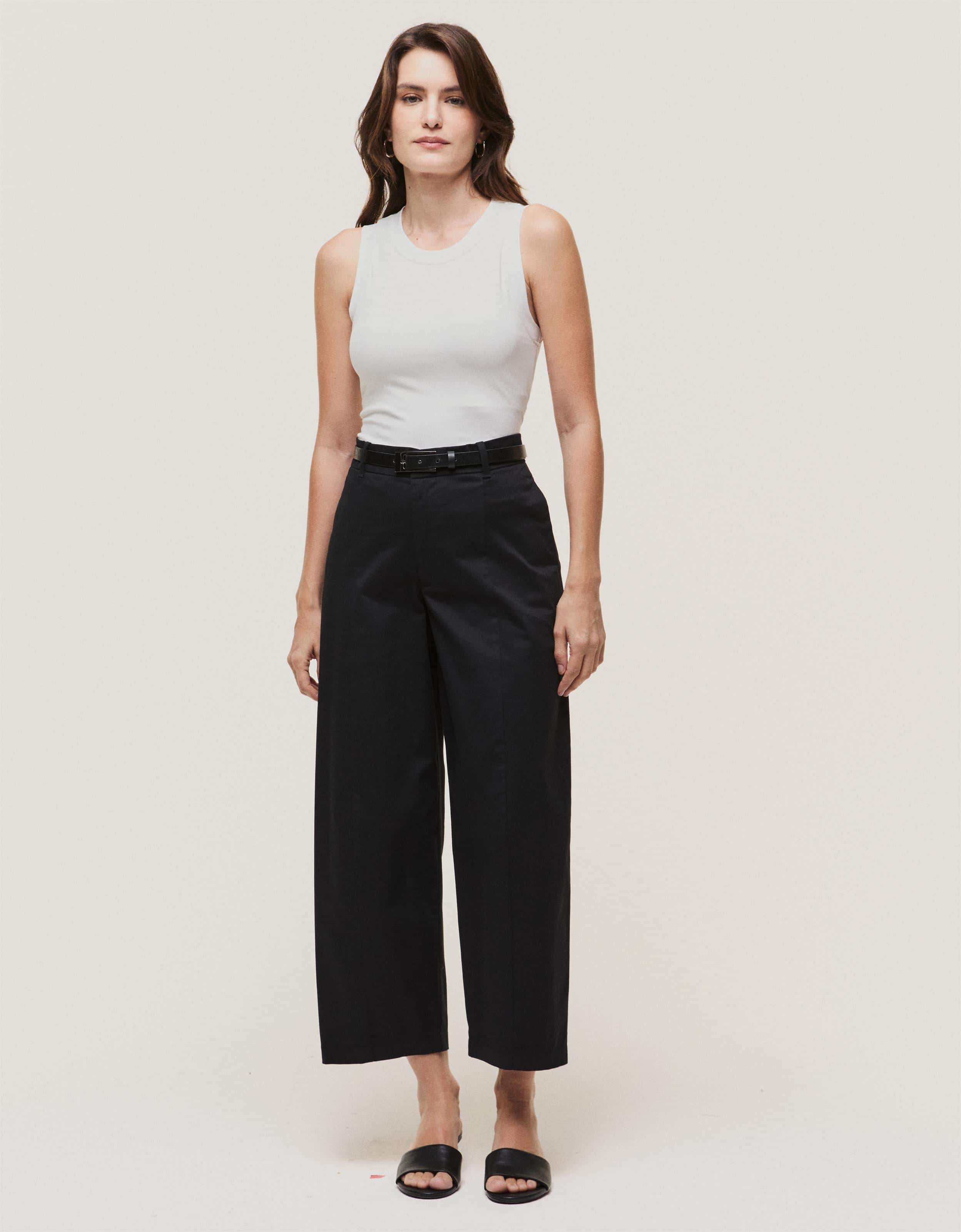 Calça Barrel Alfaiatada Sarja