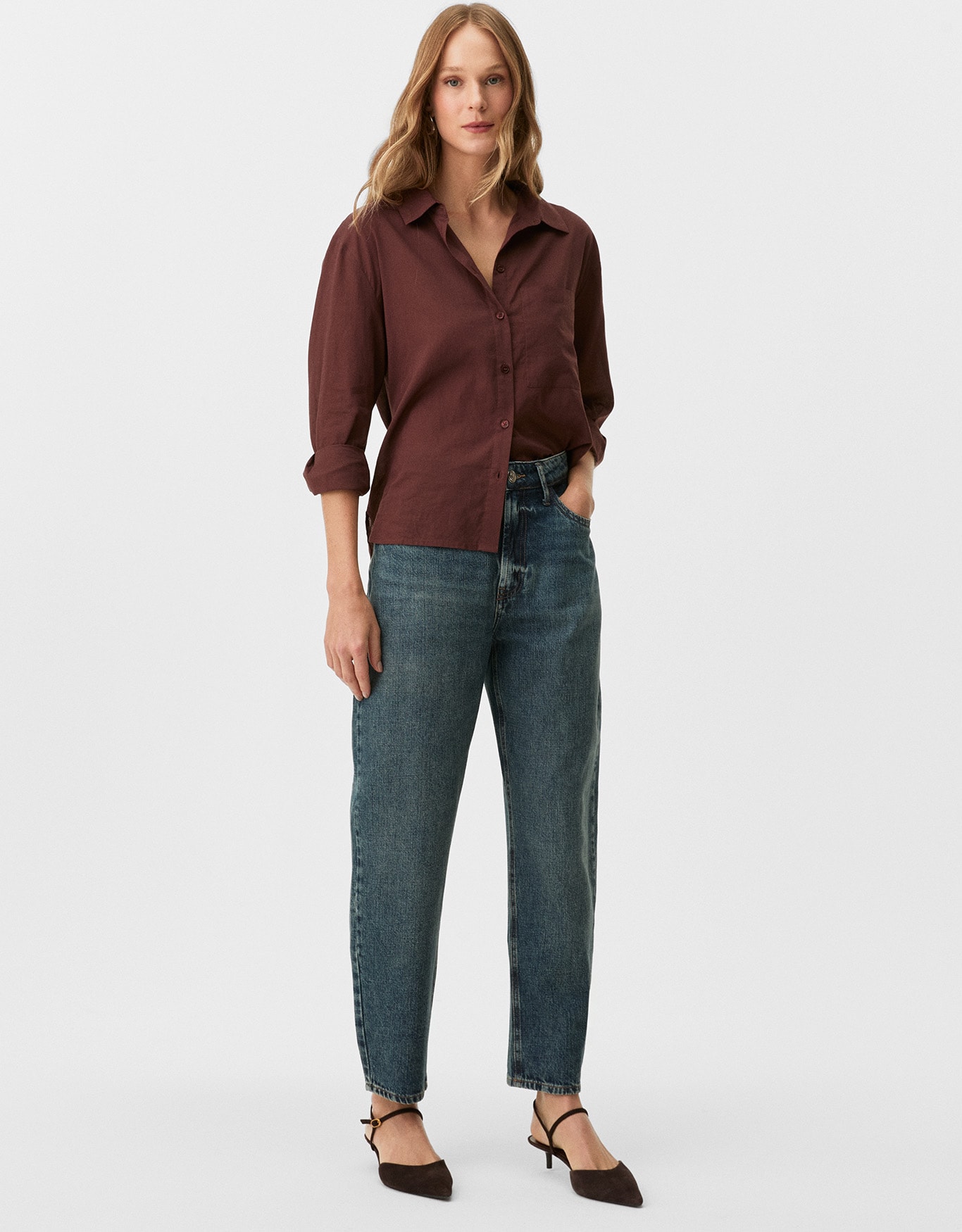 Calça Barrel Jeans Médio