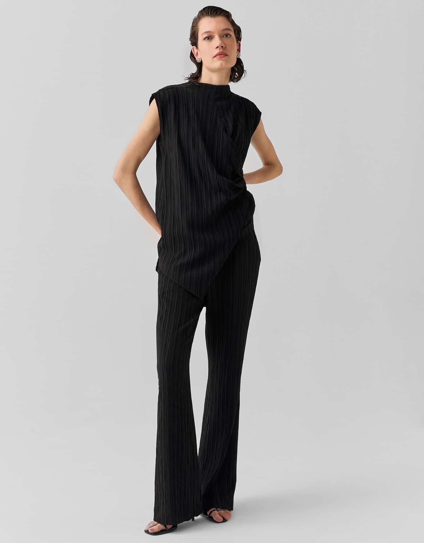 Calça Bootcut Texturizada