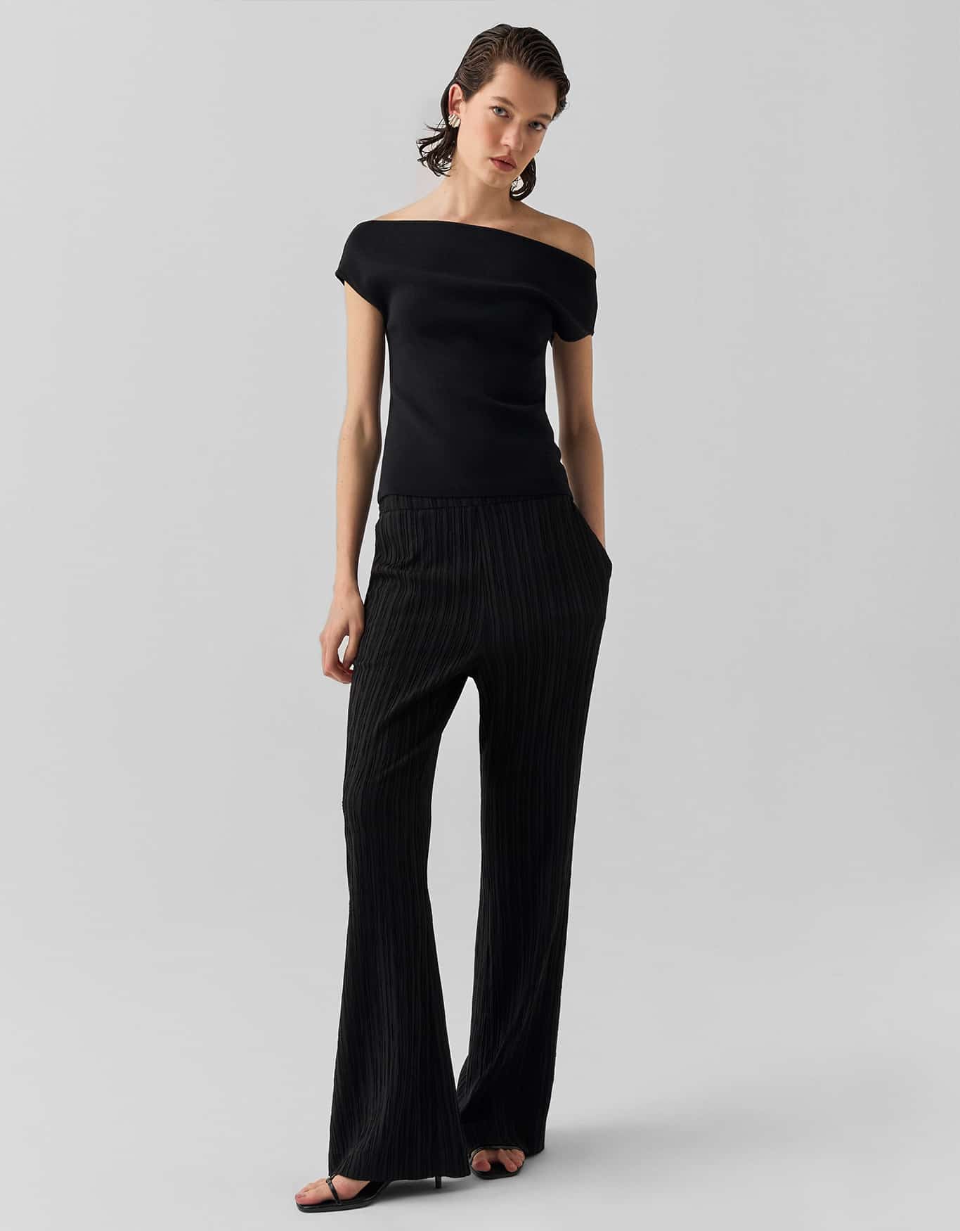 Calça Bootcut Texturizada