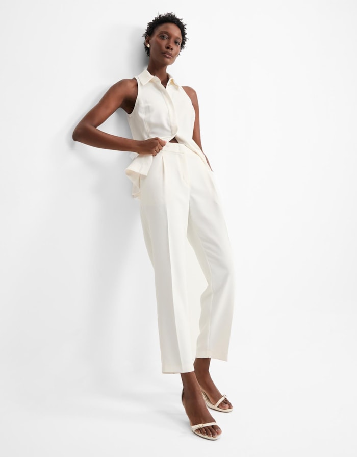 Calça Com Pregas Slim