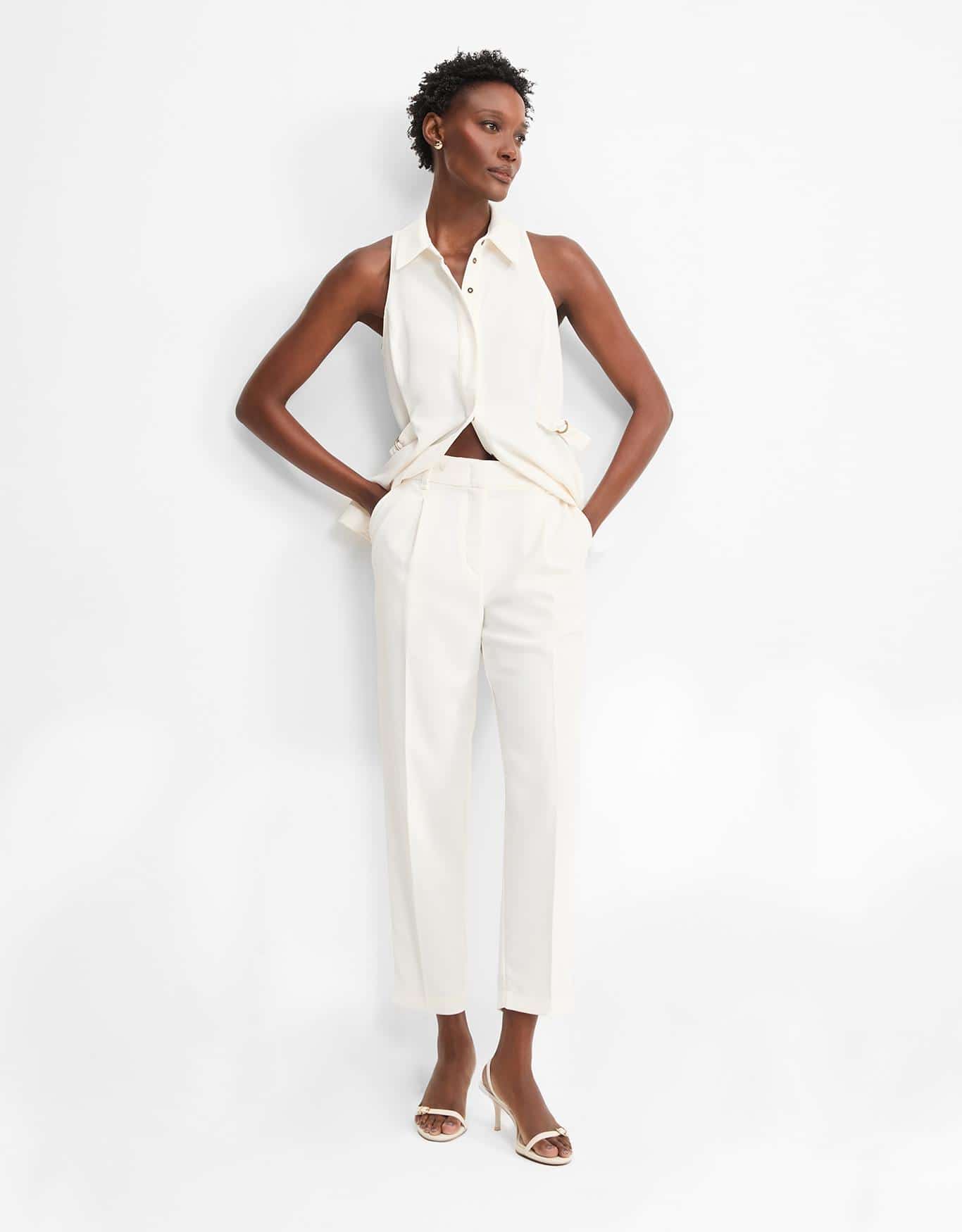 Calça Com Pregas Slim