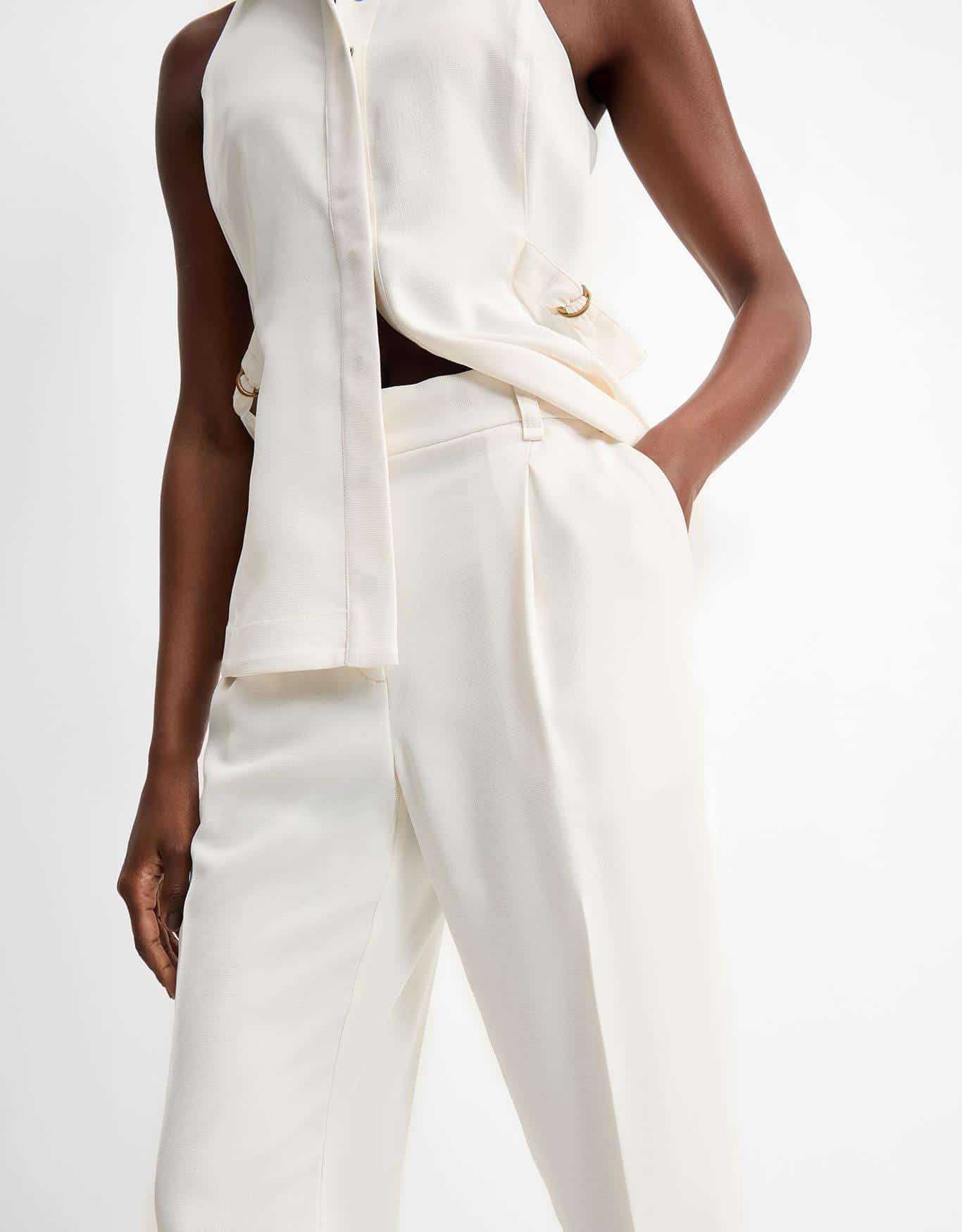 Calça Com Pregas Slim