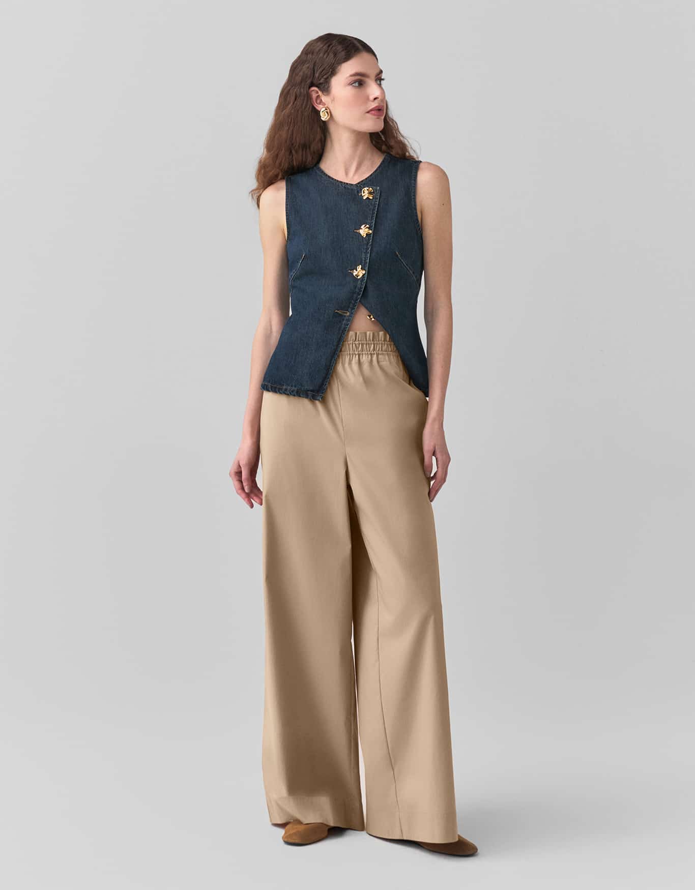 Calça Detalhe Cintura Elastico