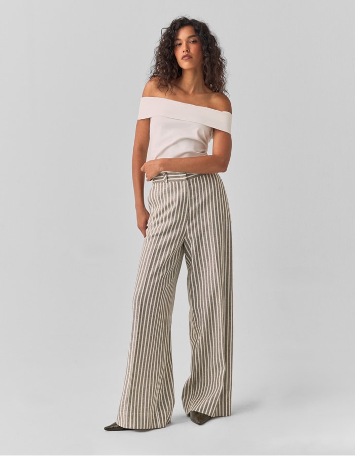 Shoulder — Calça Fio Tinto Listras