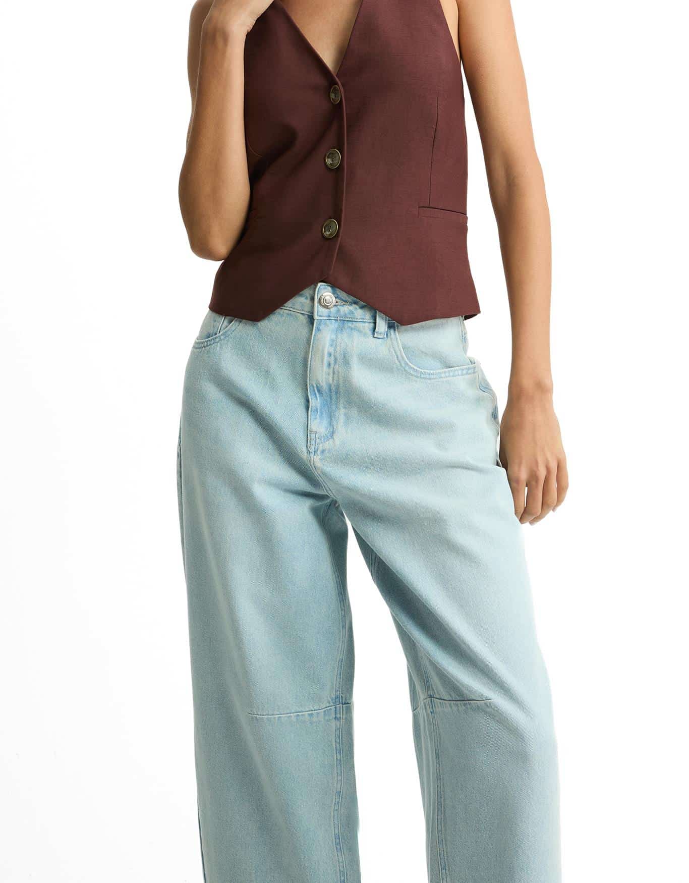 Calça Jeans Baggy Recortes