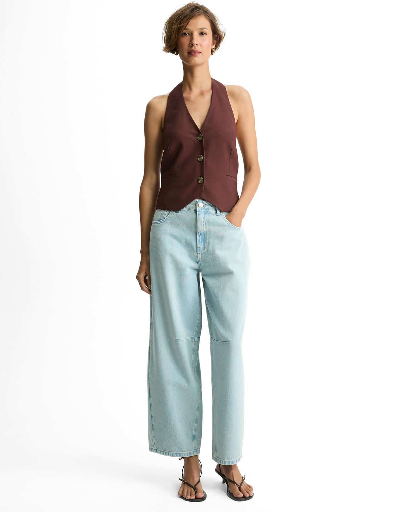 Calça Jeans Baggy Recortes