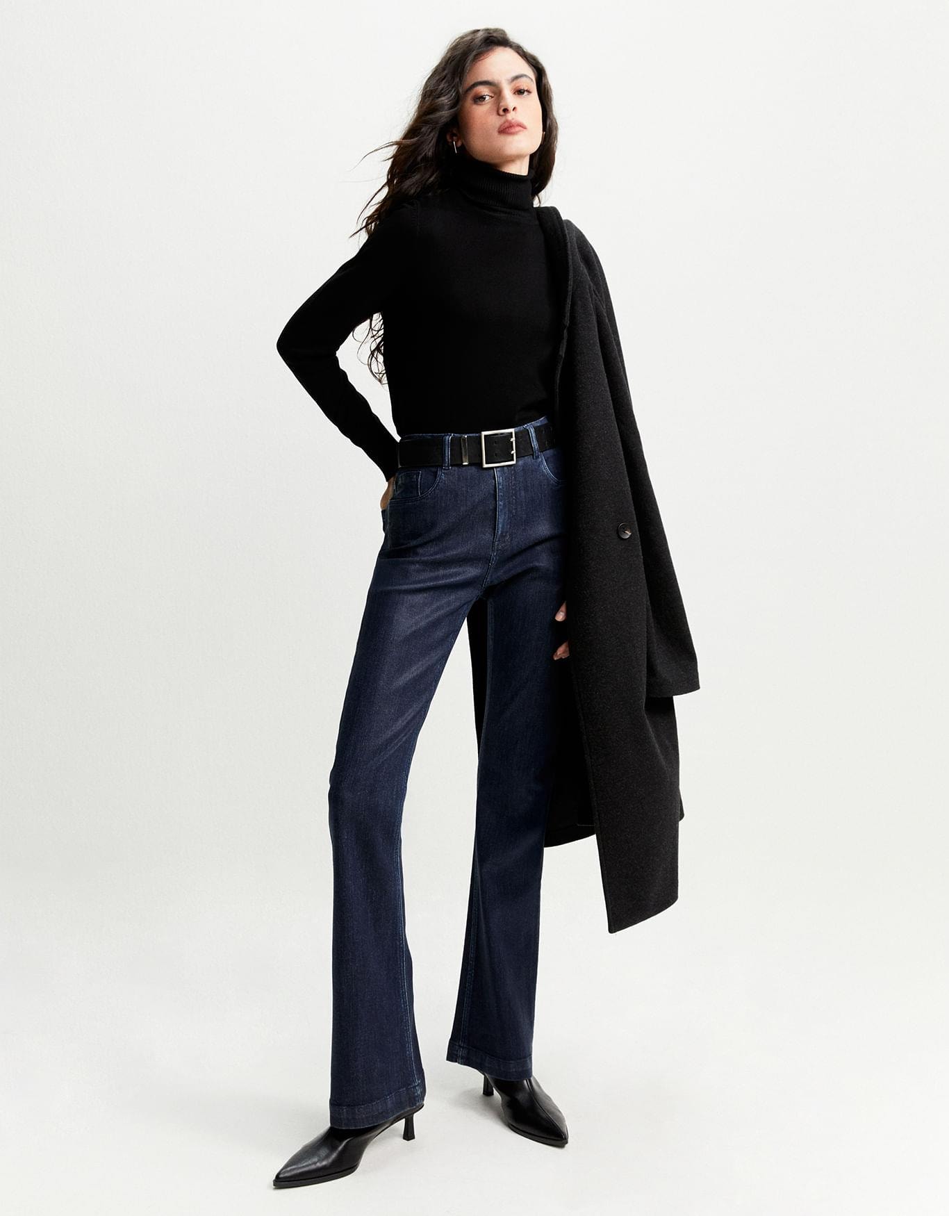 Calça Jeans Boot Cut Resinada