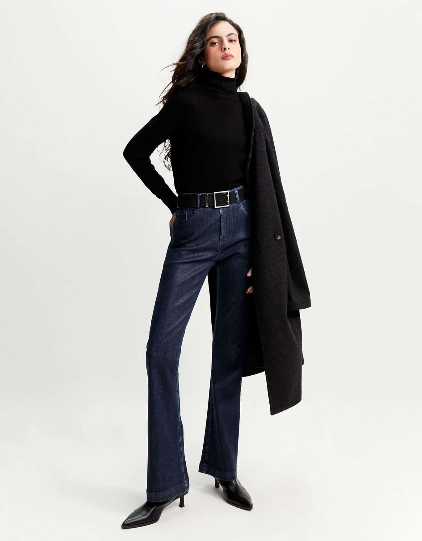 Calça Jeans Boot Cut Resinada