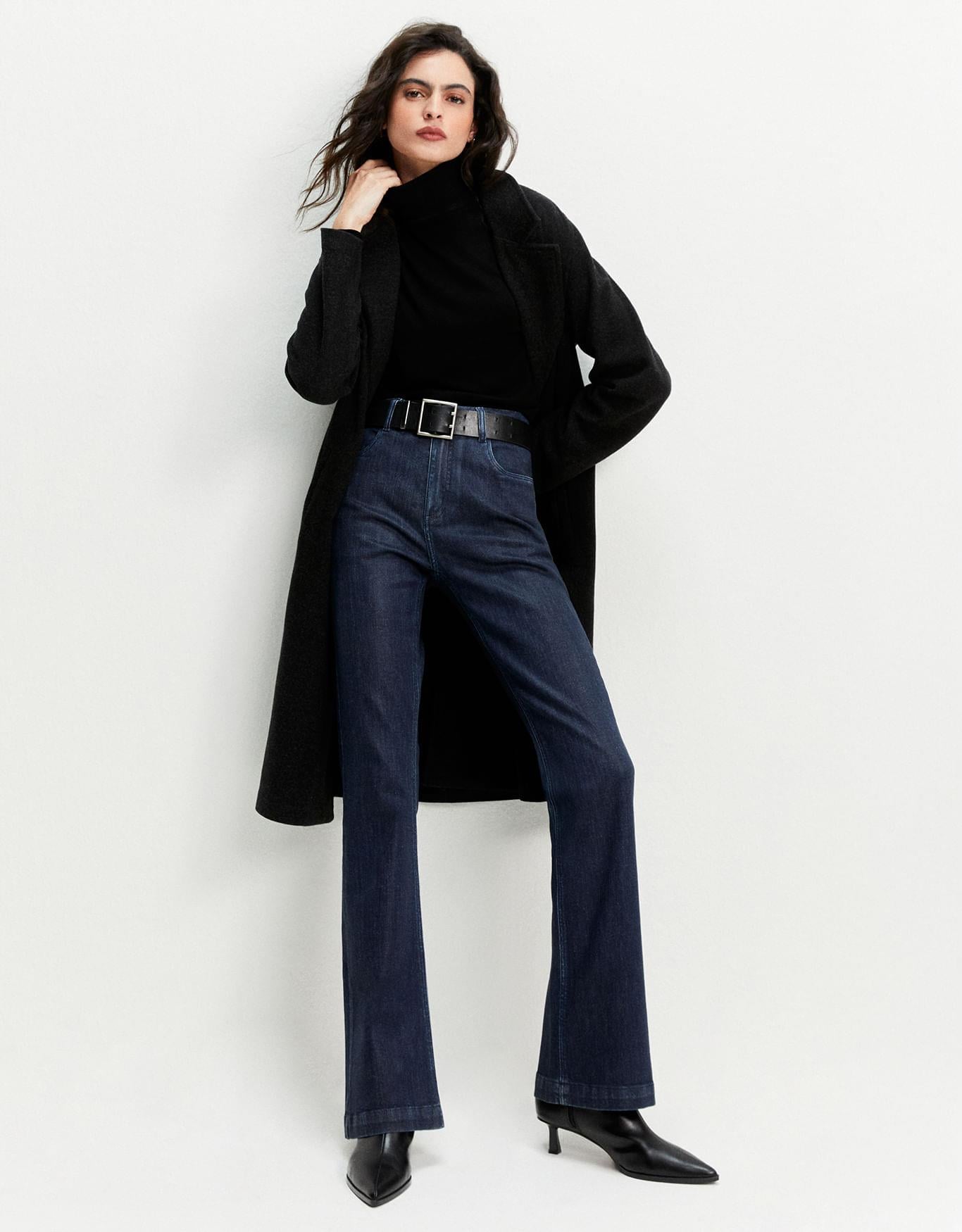 Calça Jeans Boot Cut Resinada