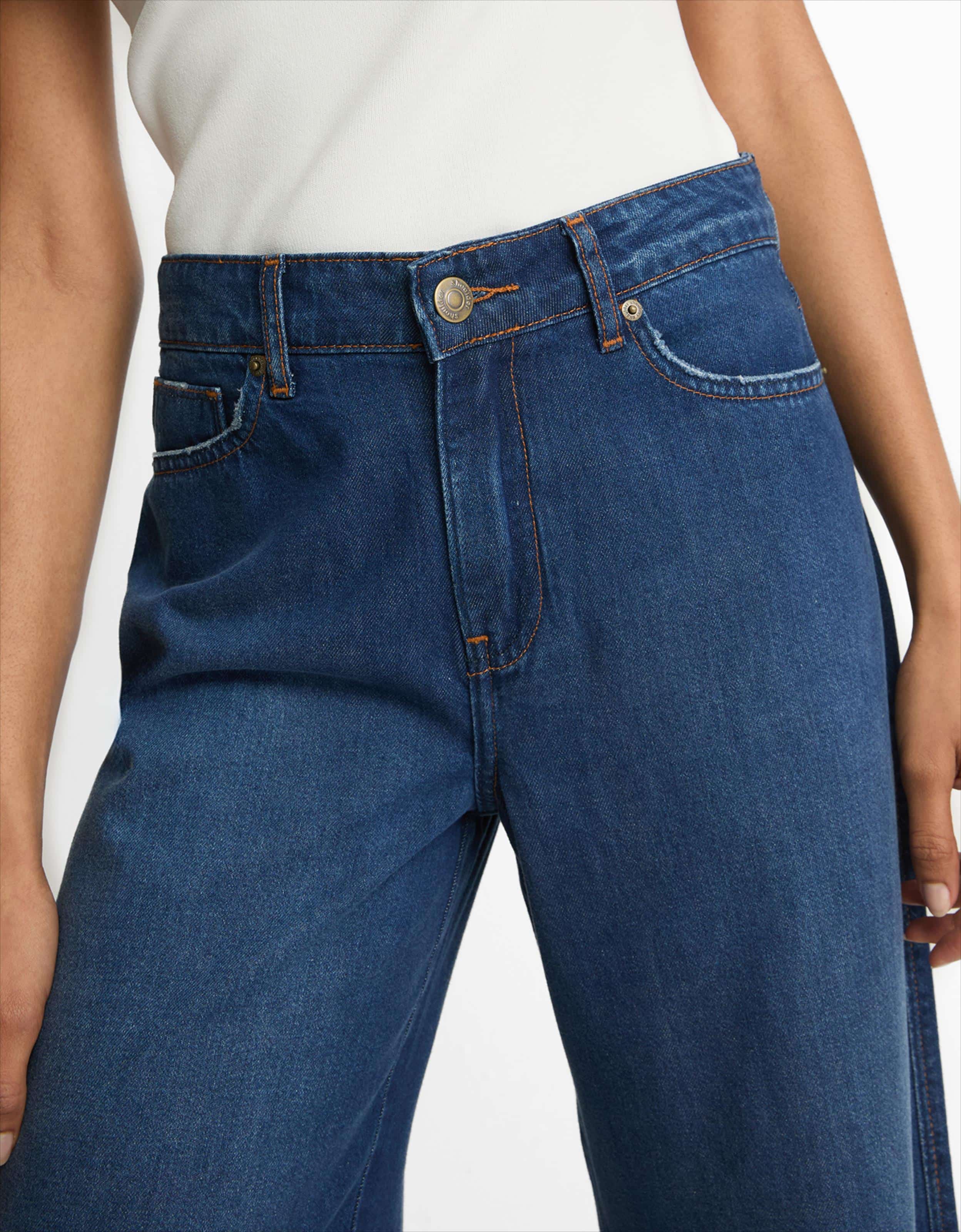 Calça Jeans Cropped Wide