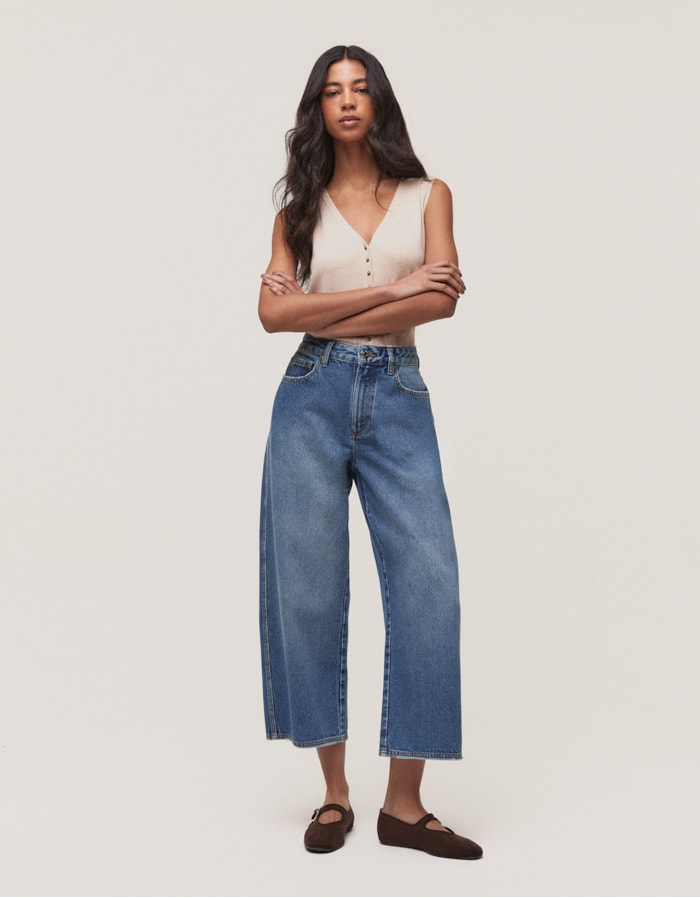 Shoulder — Calça Jeans Cropped Wide Média