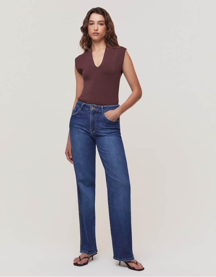 Shoulder — Calça Jeans Escura Reta